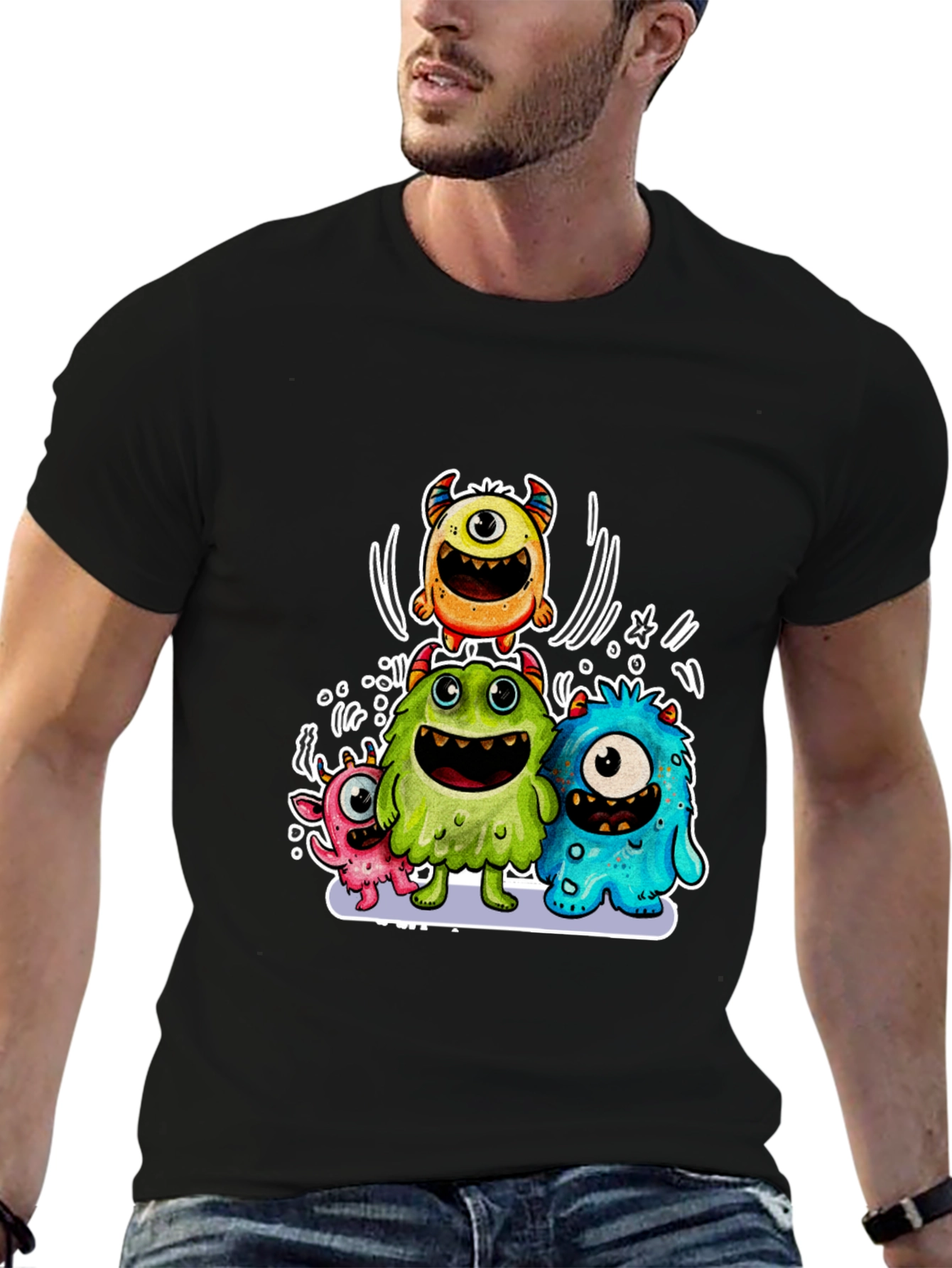 Monster Graphic Print T-Shirt