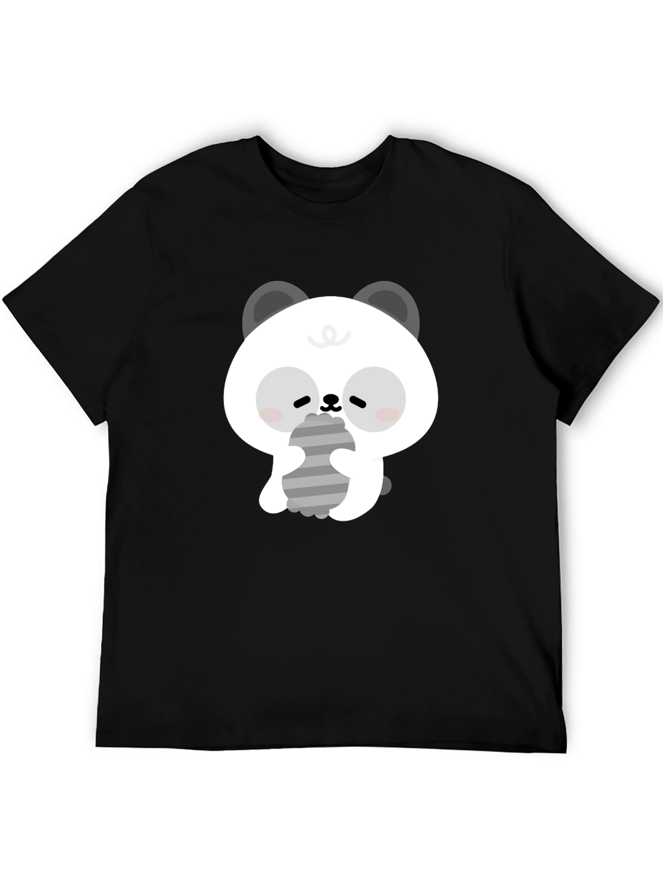 Cute Panda Graphic Tee - Soft Cotton Black T-Shirt