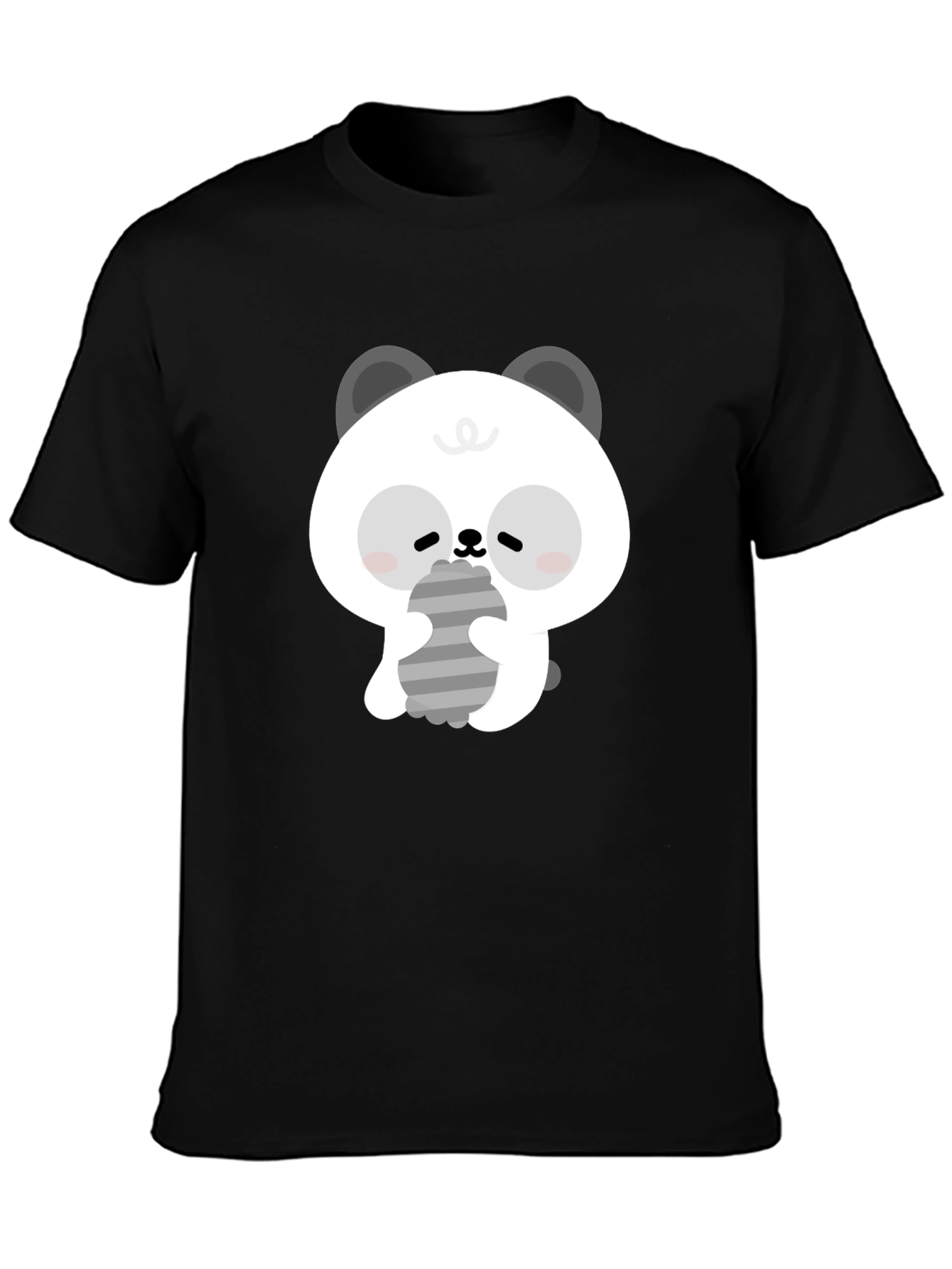 Cute Panda Graphic Tee - Soft Cotton Black T-Shirt