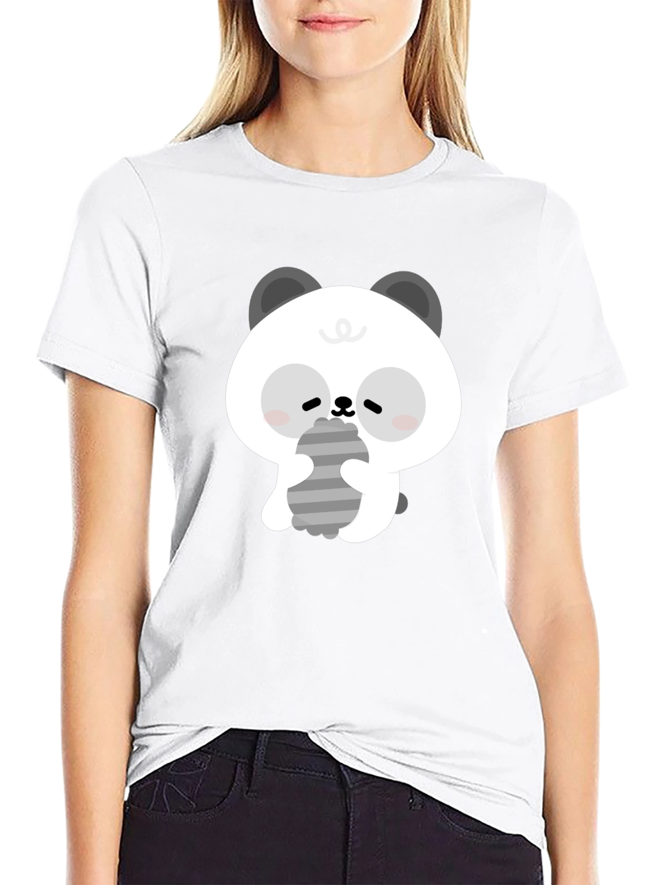 Cute Panda Graphic Tee - Soft Cotton Black T-Shirt