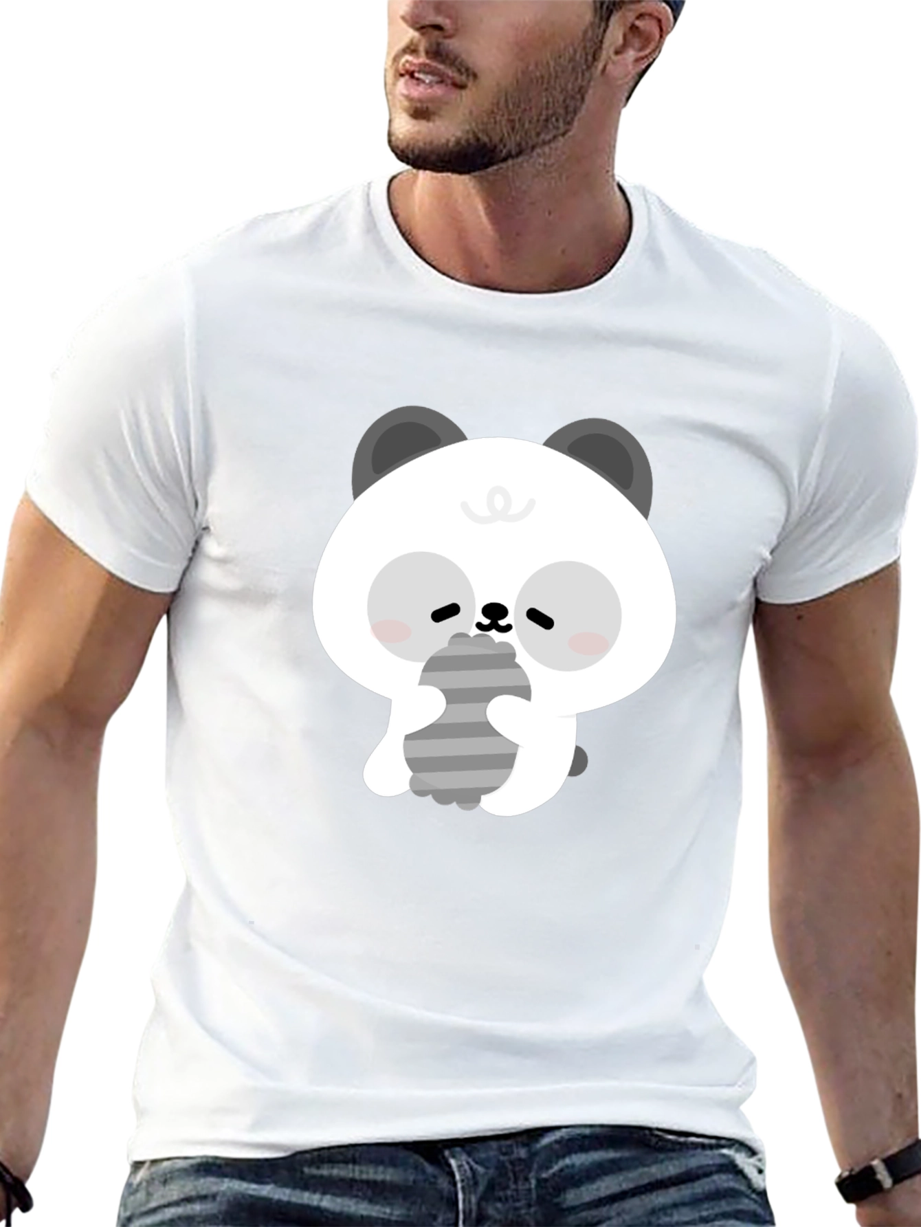 Cute Panda Graphic Tee - Soft Cotton Black T-Shirt