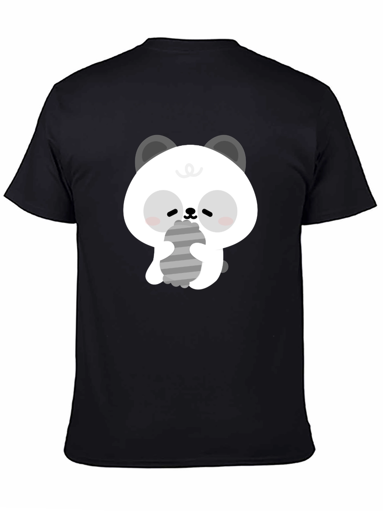 Cute Panda Graphic Tee - Soft Cotton Black T-Shirt