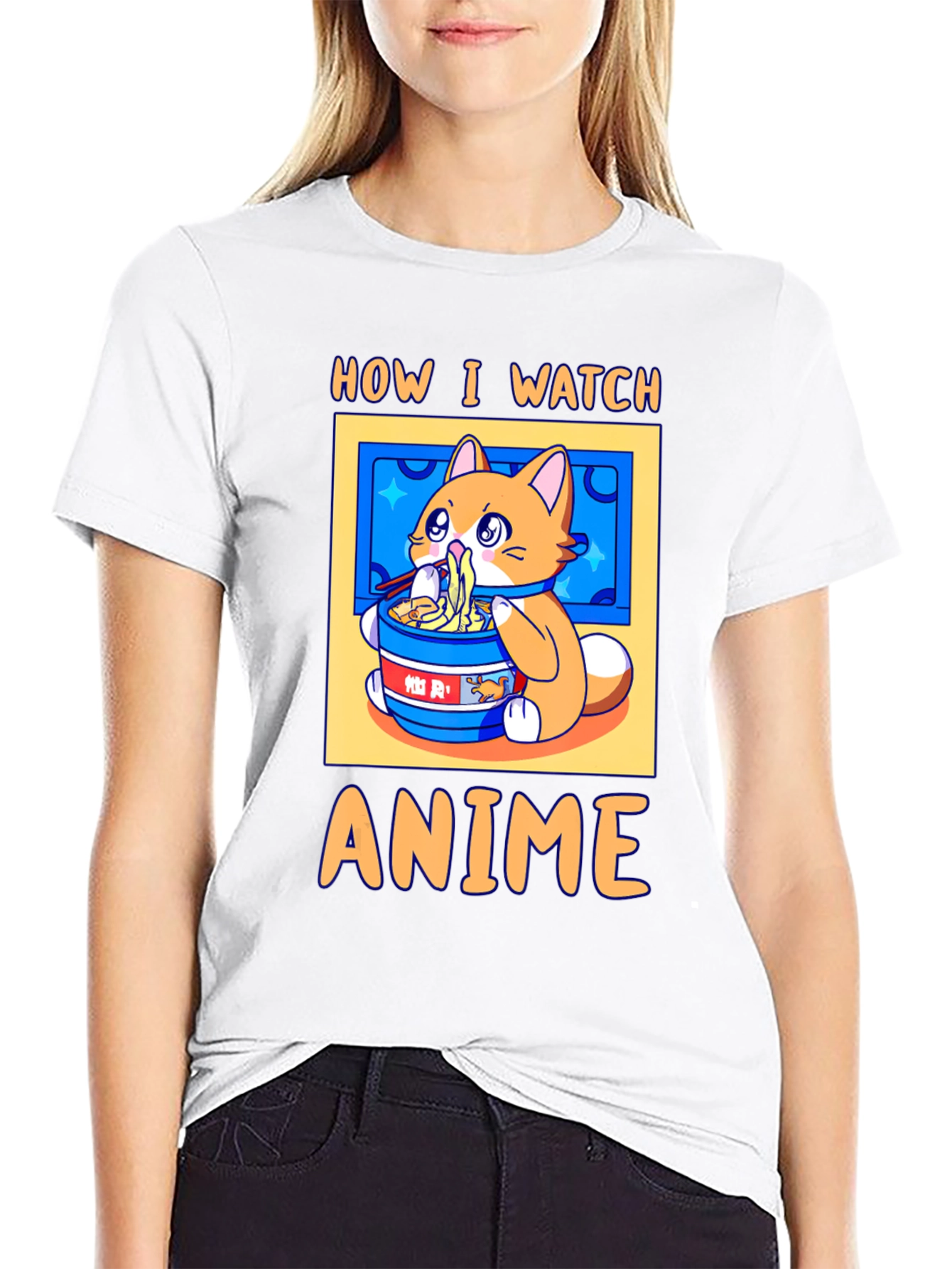 Anime Watching Cat T-Shirt