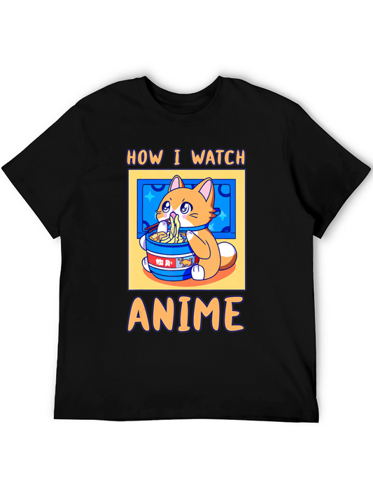 Anime Watching Cat T-Shirt