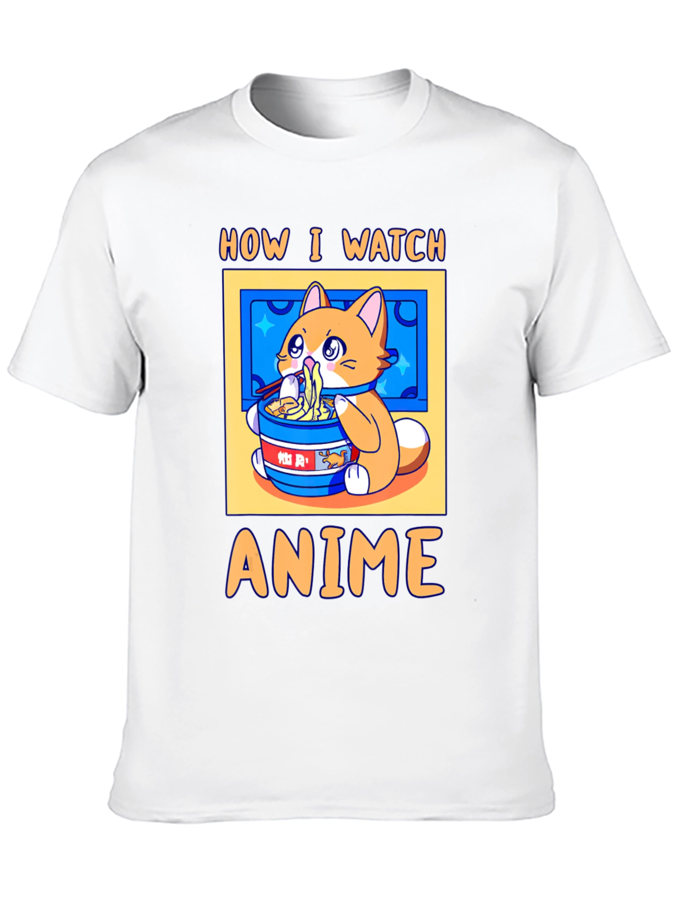 Anime Watching Cat T-Shirt