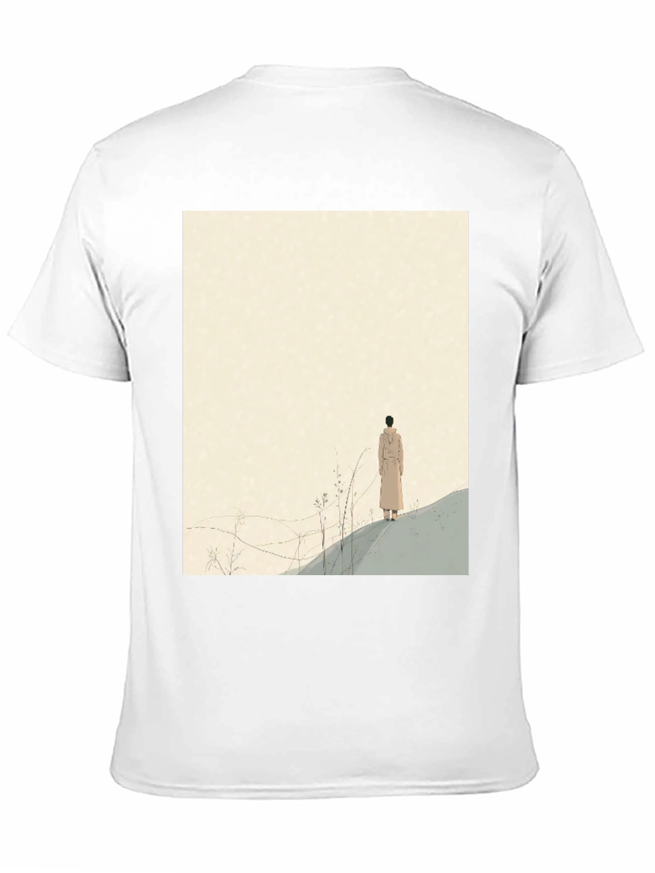 Artistic Graphic Tee - Lone Figure Design