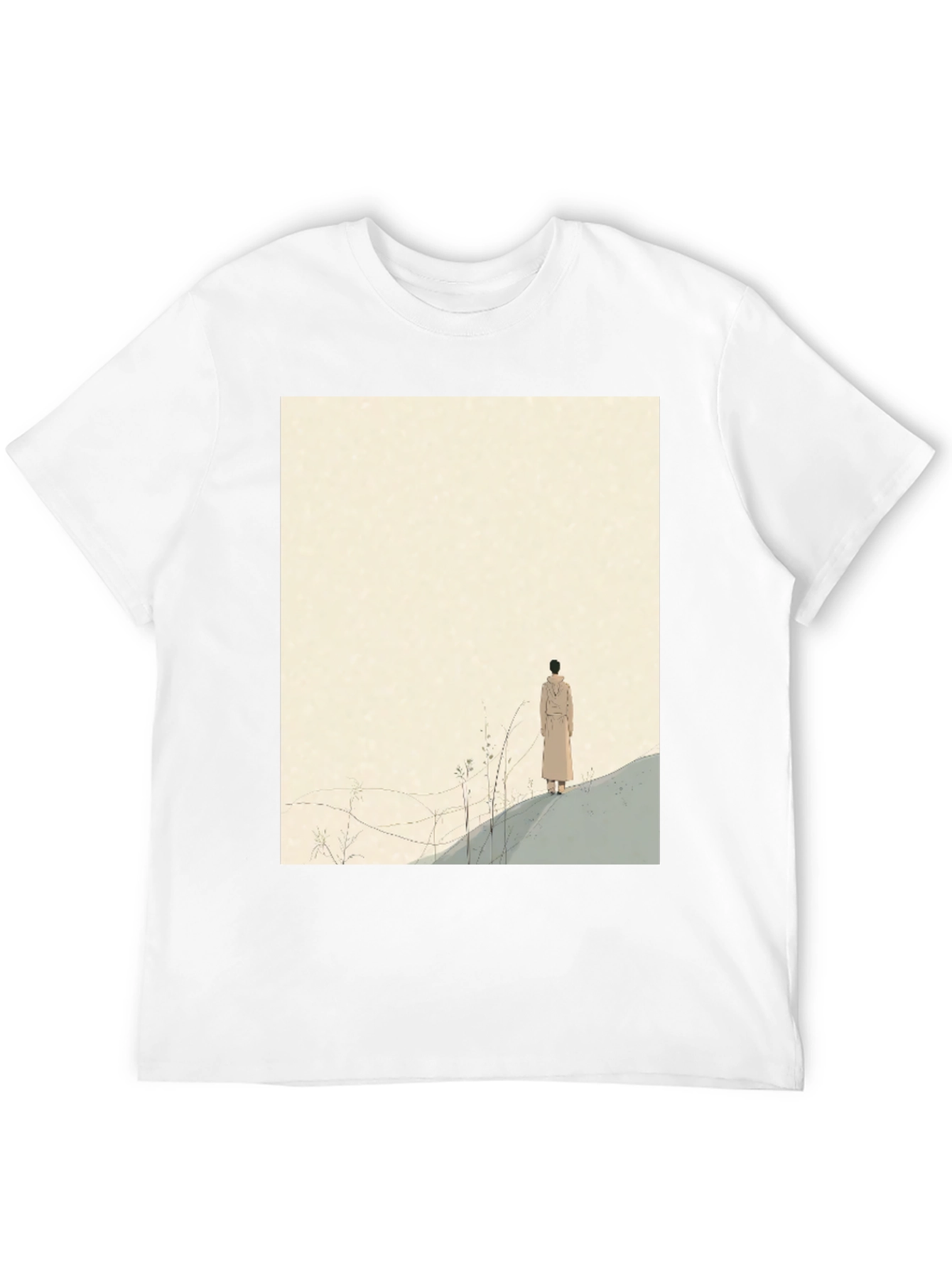 Artistic Graphic Tee - Lone Figure Design