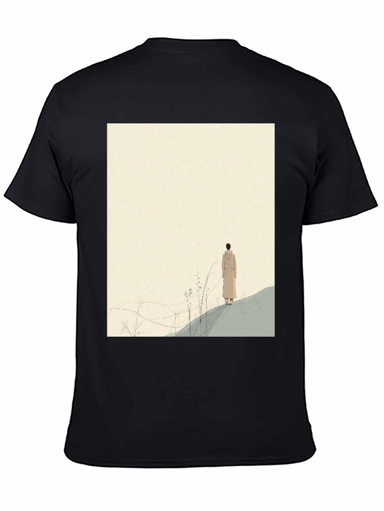 Artistic Graphic Tee - Lone Figure Design