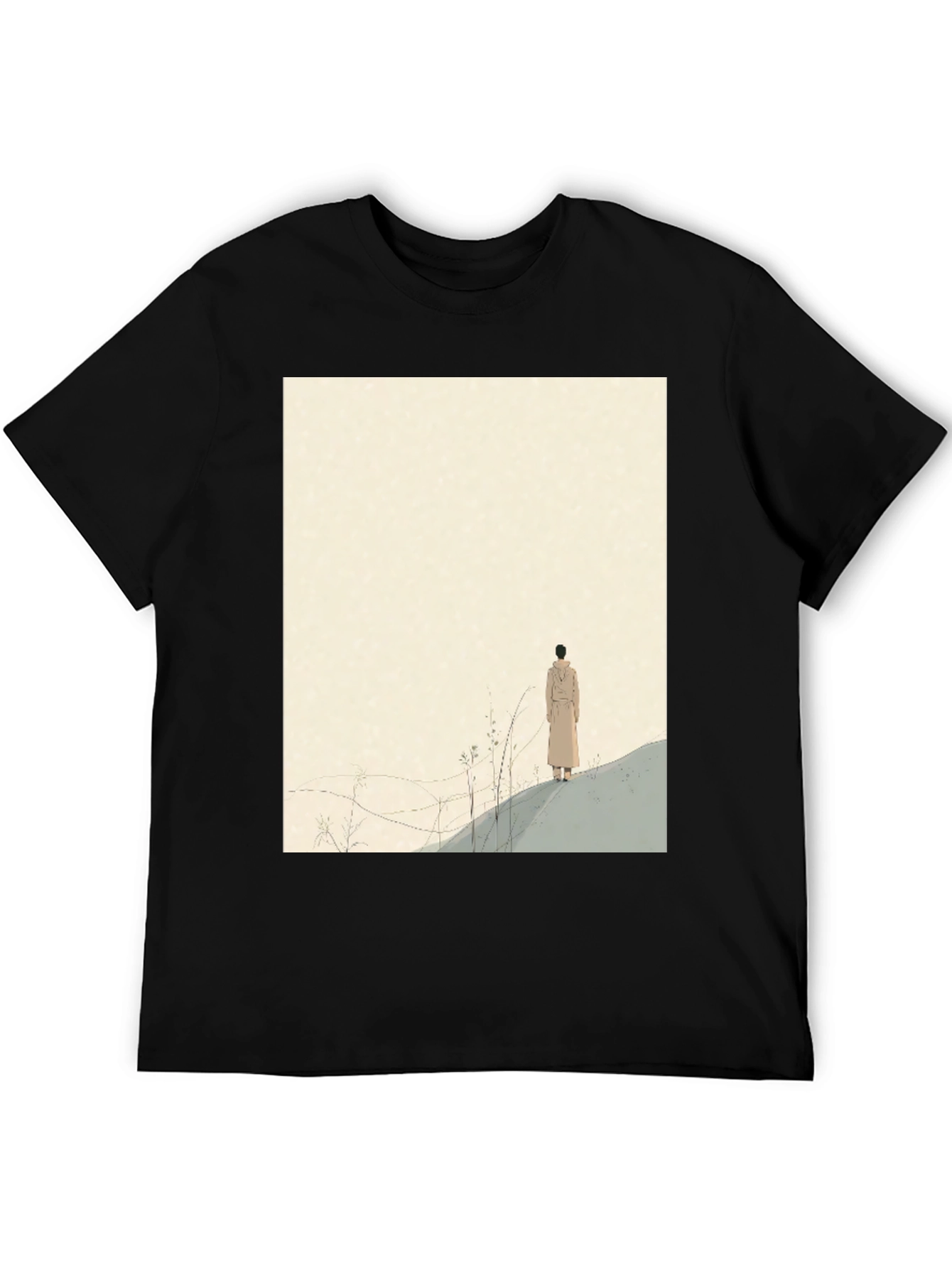 Artistic Graphic Tee - Lone Figure Design