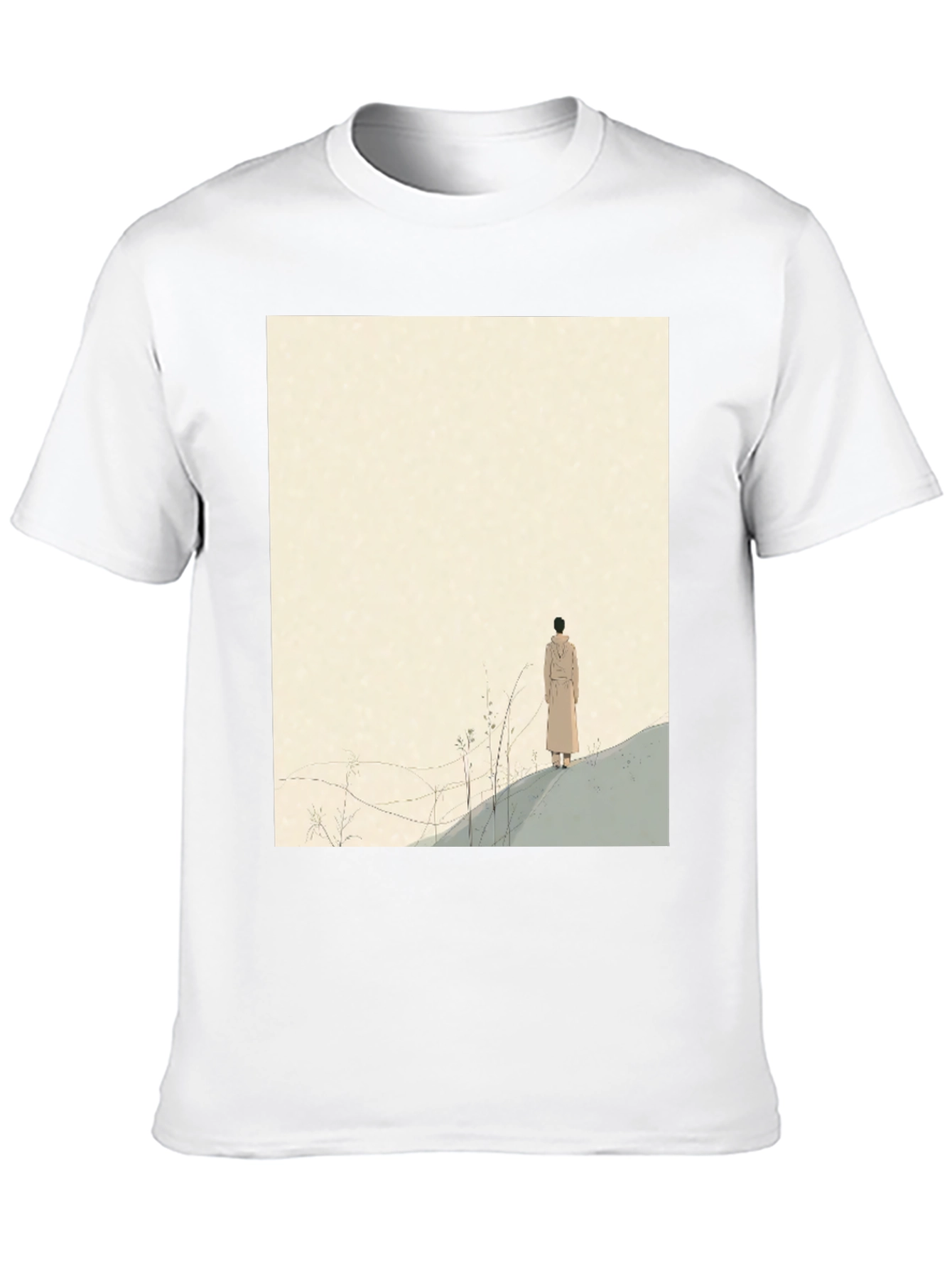 Artistic Graphic Tee - Lone Figure Design