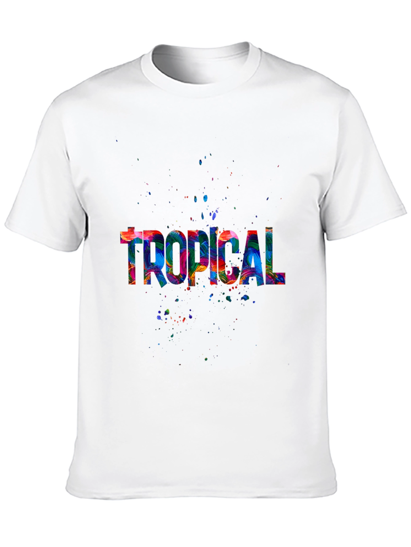 Tropical Splash Mens Black T-Shirt