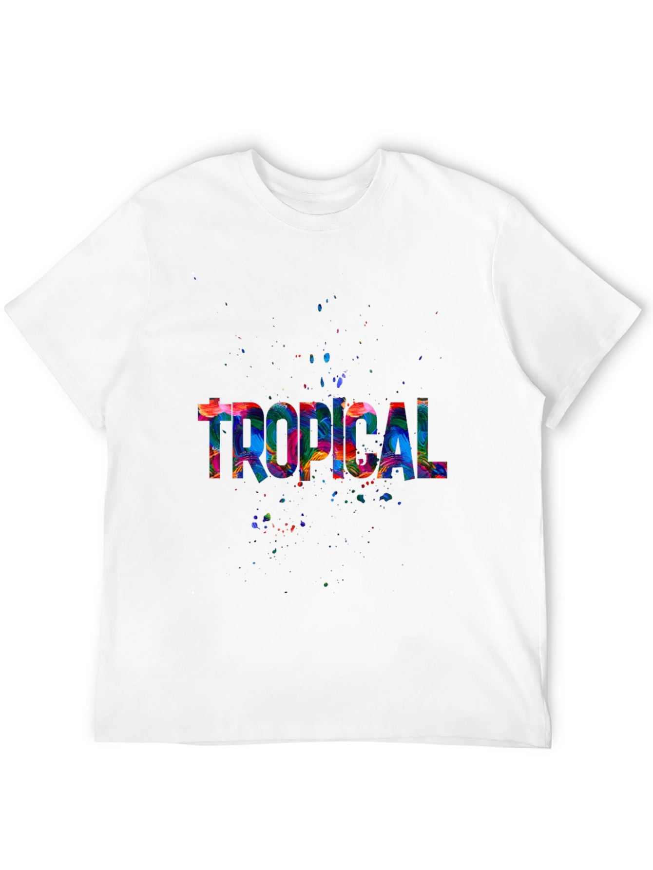Tropical Splash Mens Black T-Shirt