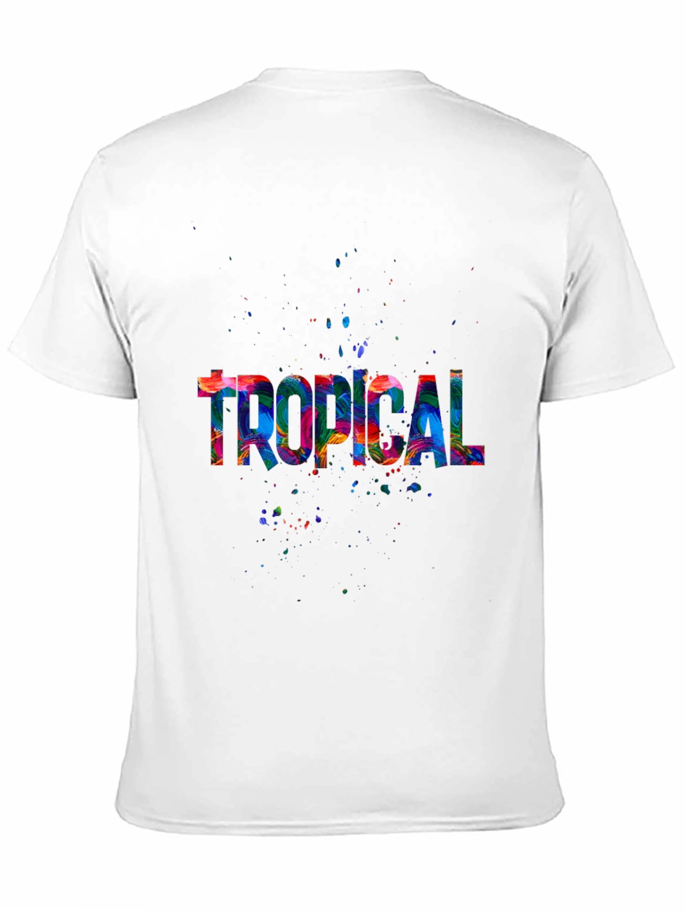 Tropical Splash Mens Black T-Shirt