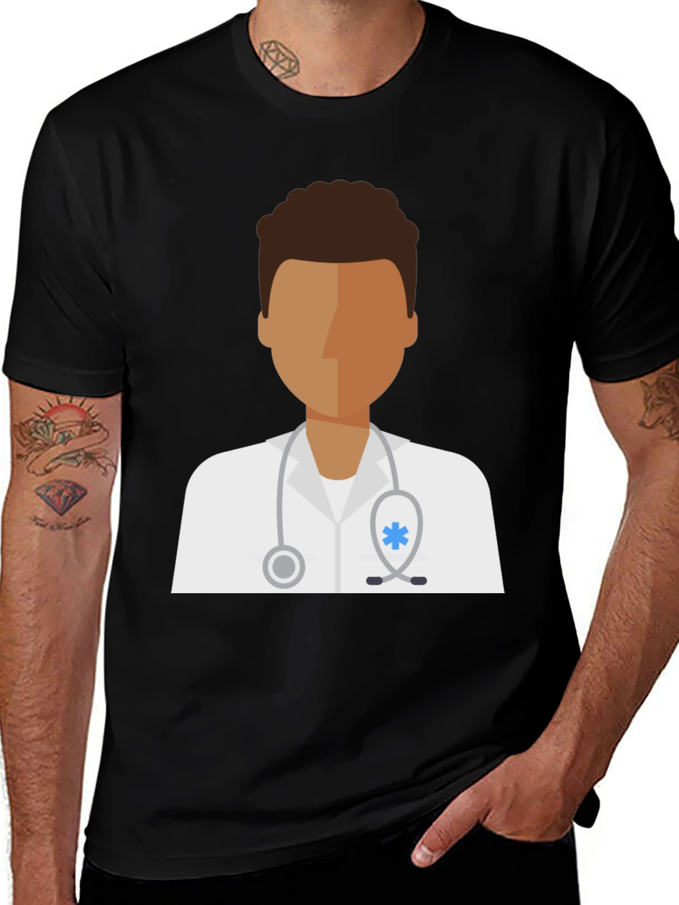 Doctor Graphic Tee - Unisex Black Cotton T-Shirt