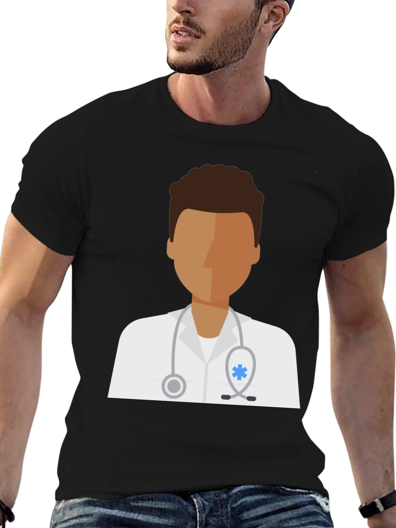 Doctor Graphic Tee - Unisex Black Cotton T-Shirt