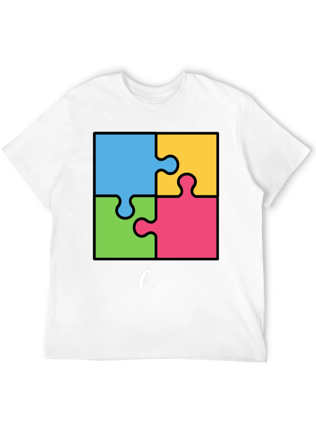 Autism Awareness Puzzle T-Shirt - Black Cotton Tee