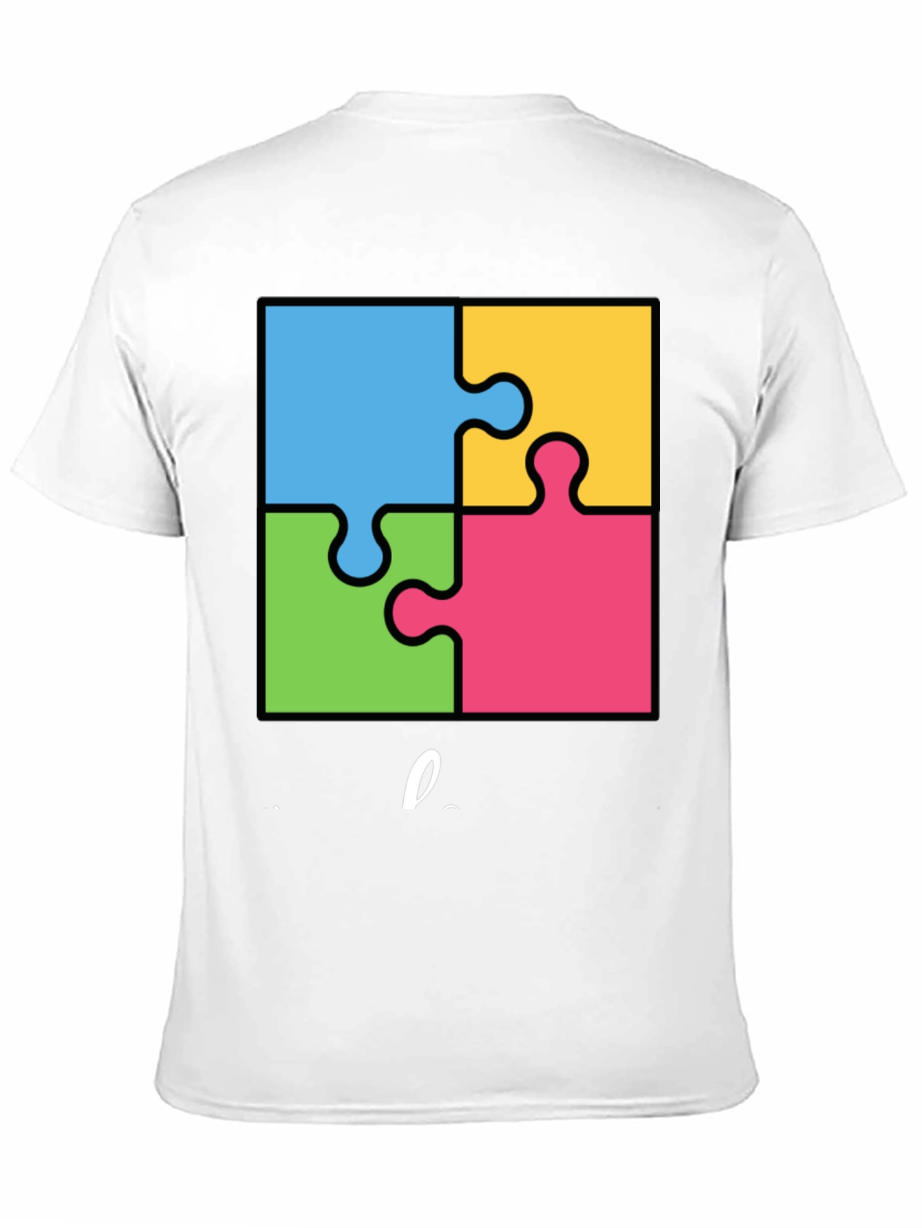 Autism Awareness Puzzle T-Shirt - Black Cotton Tee