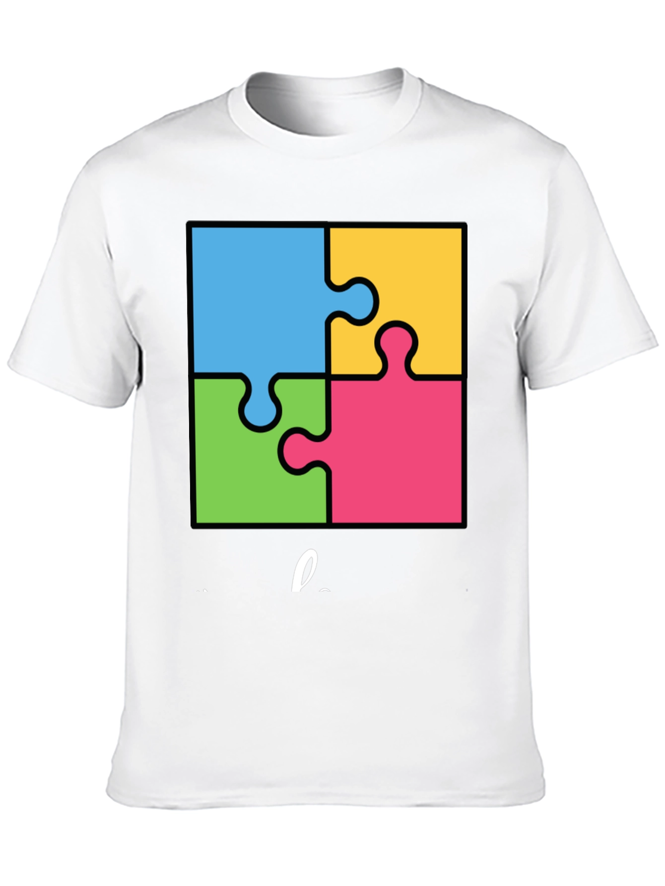 Autism Awareness Puzzle T-Shirt - Black Cotton Tee