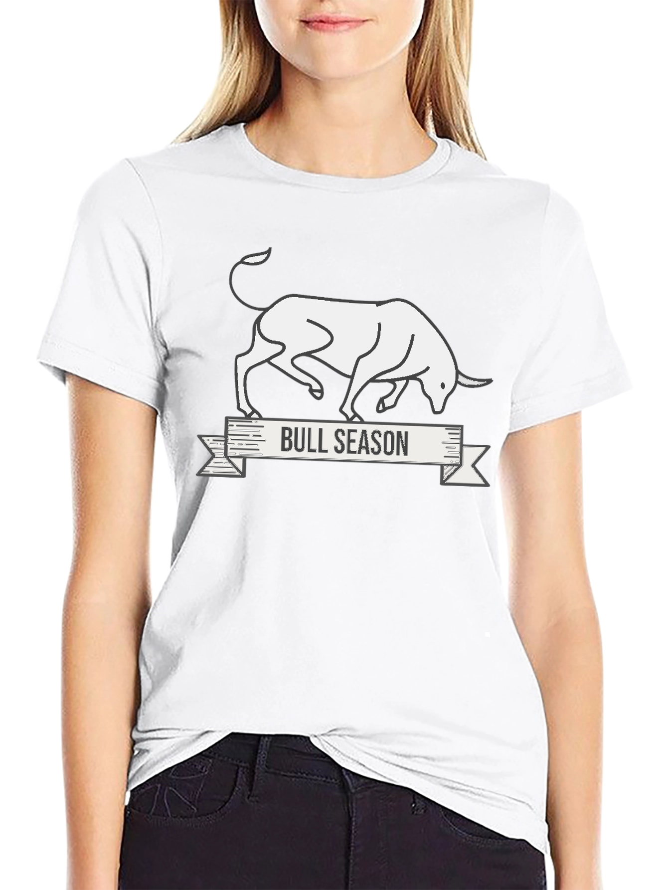 Bull Season Graphic Tee - Black Cotton T-Shirt