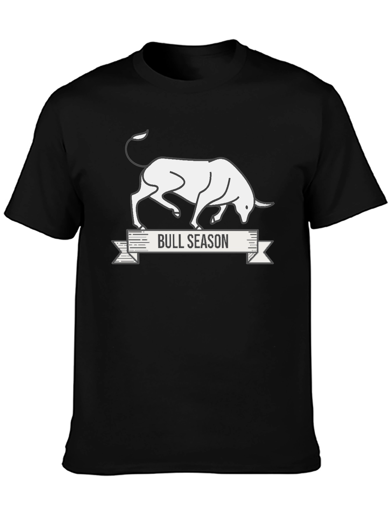 Bull Season Graphic Tee - Black Cotton T-Shirt