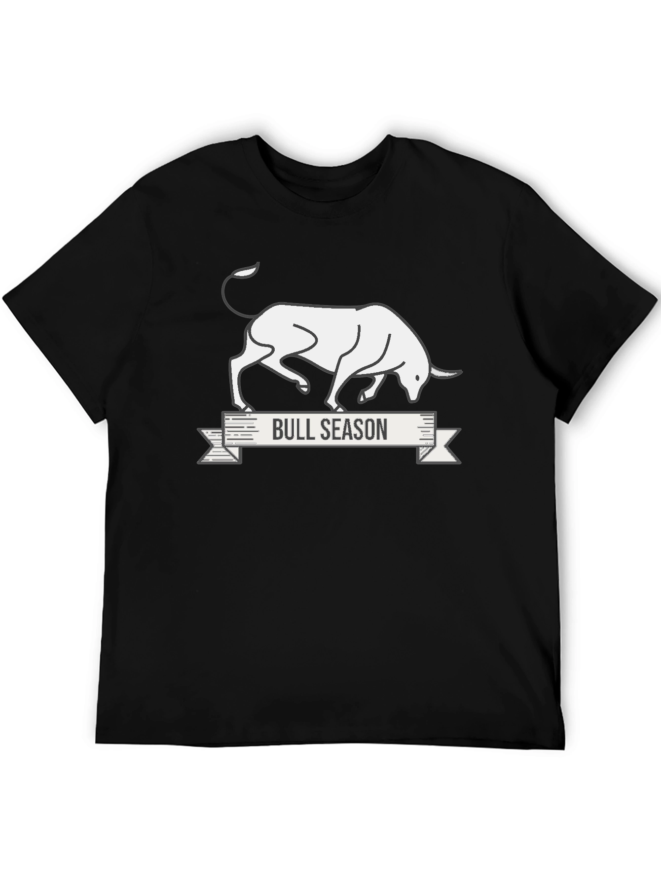 Bull Season Graphic Tee - Black Cotton T-Shirt
