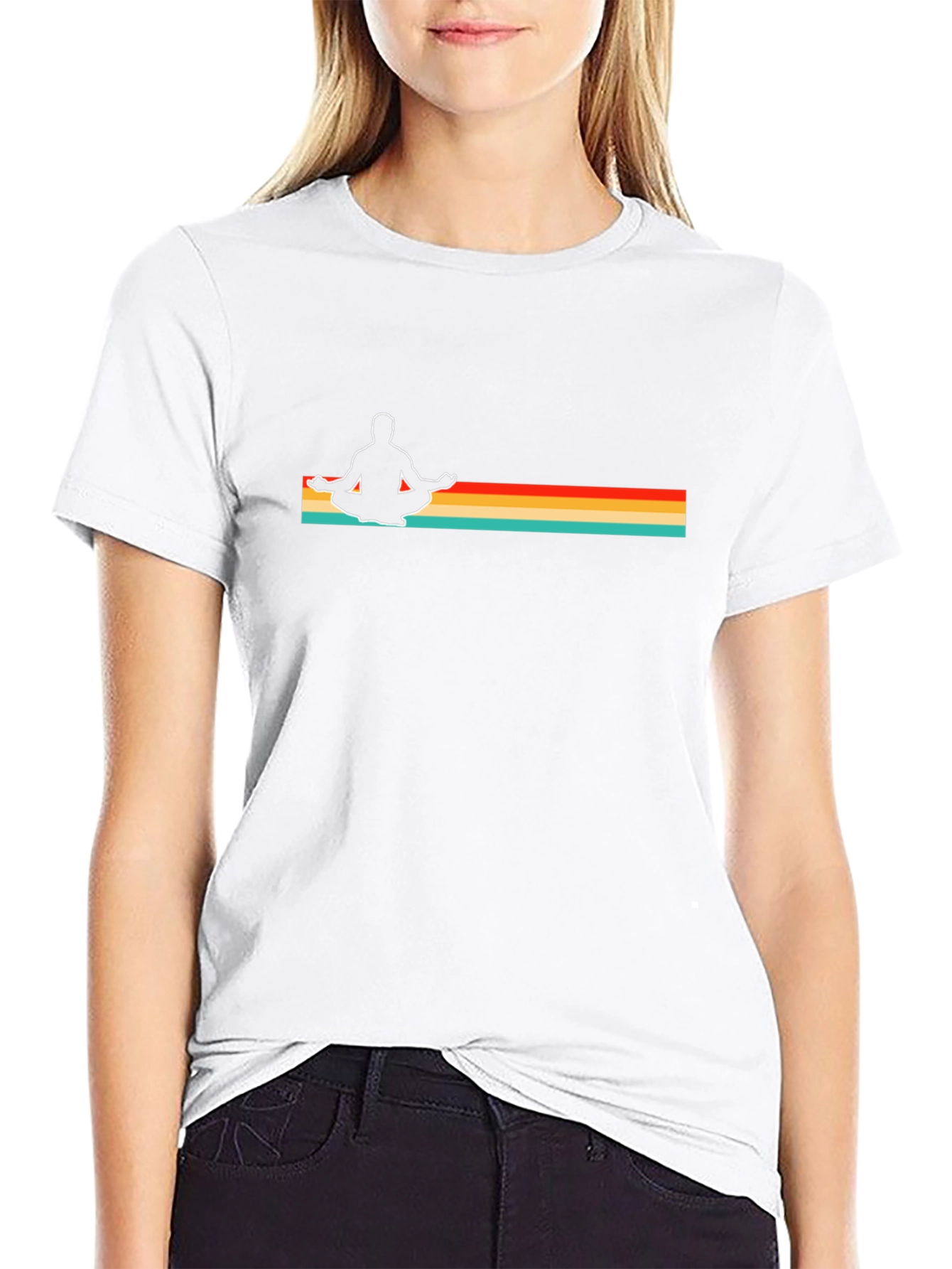 Retro Yoga Meditation Graphic T-Shirt - Mens Black Tee