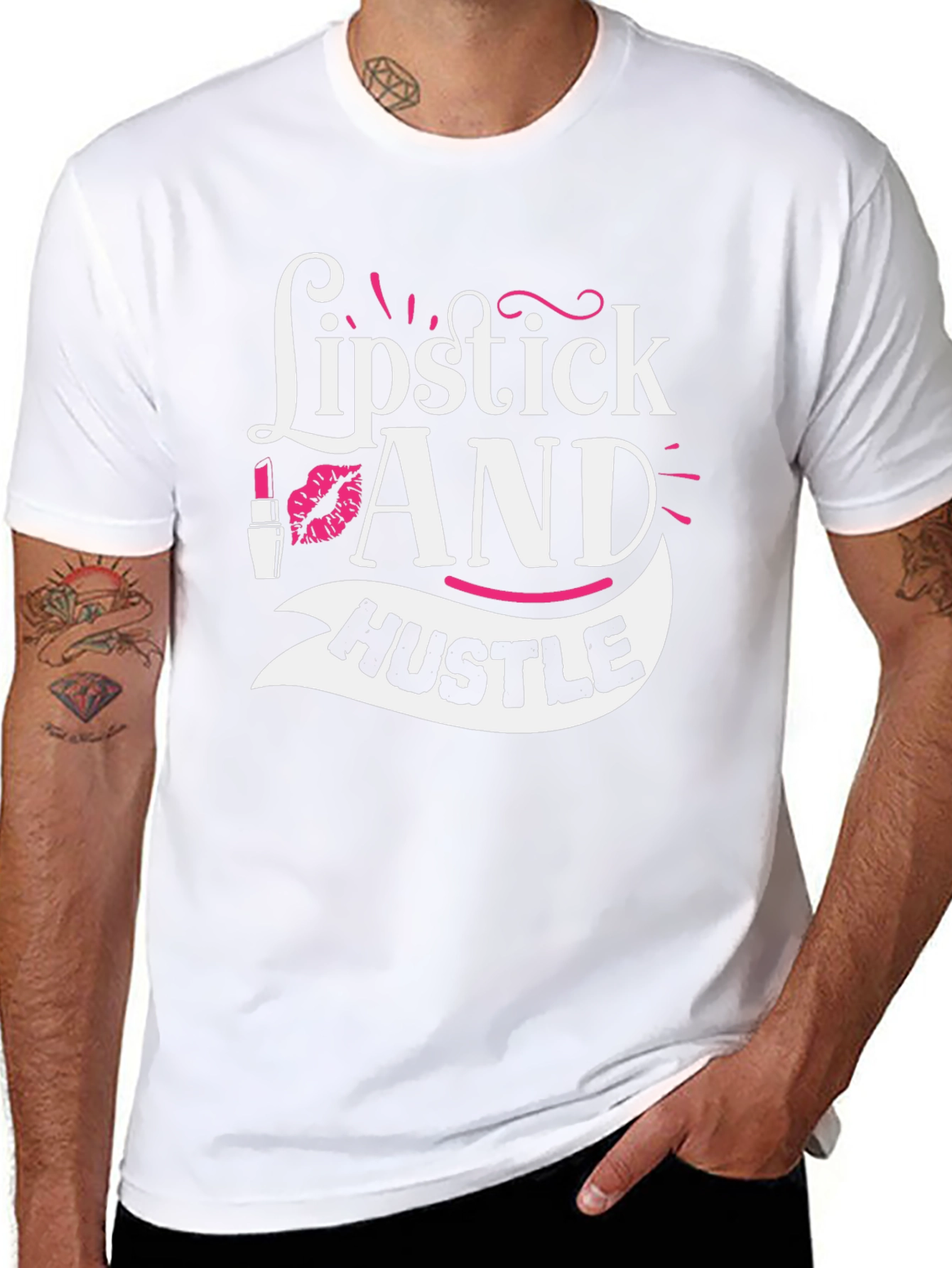 Lipstick and Hustle Graphic Tee - Black