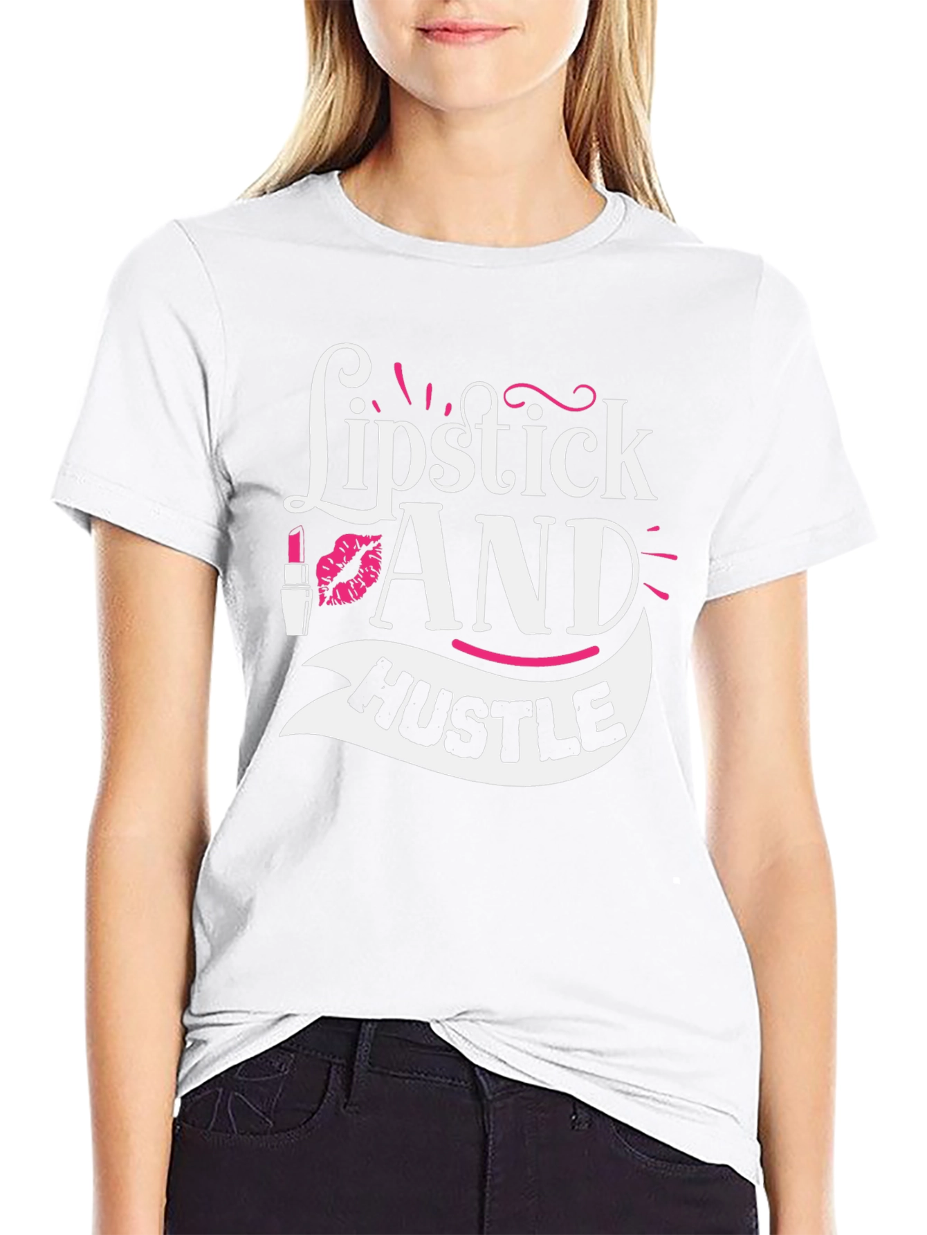 Lipstick and Hustle Graphic Tee - Black