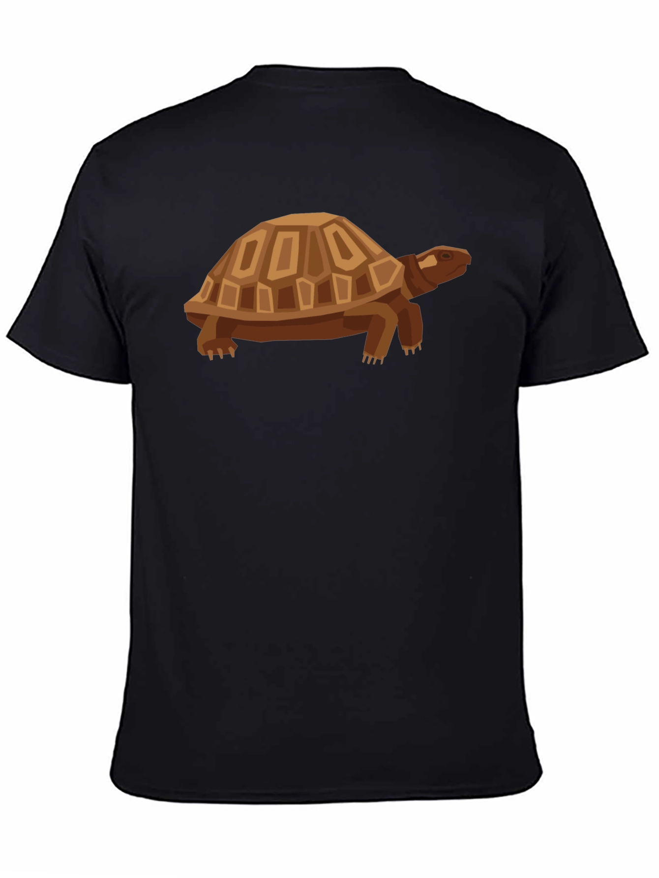 Geometric Turtle Graphic Tee - Casual Black Shirt