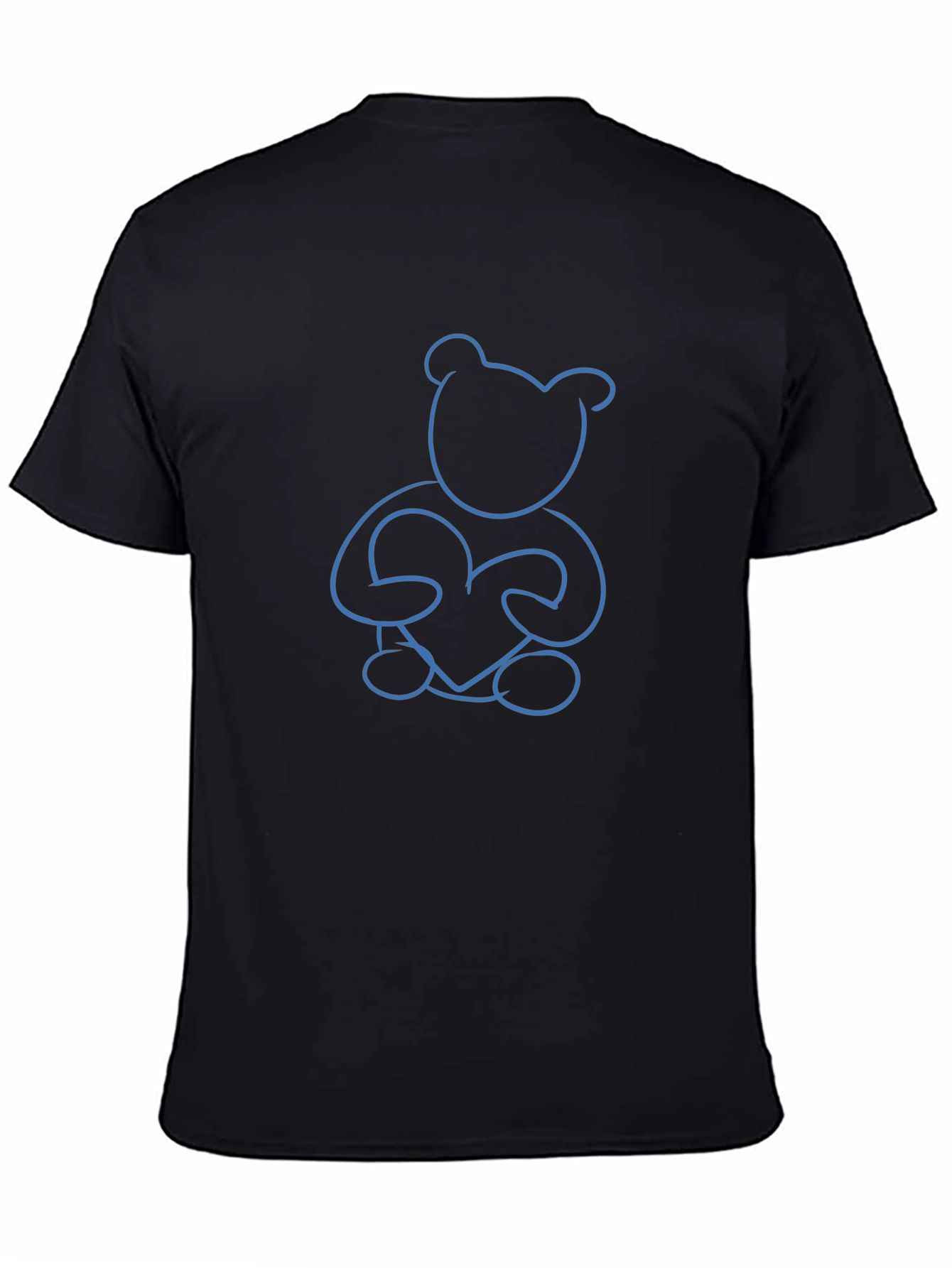 Blue Teddy Bear Heart Graphic Tee - Unisex