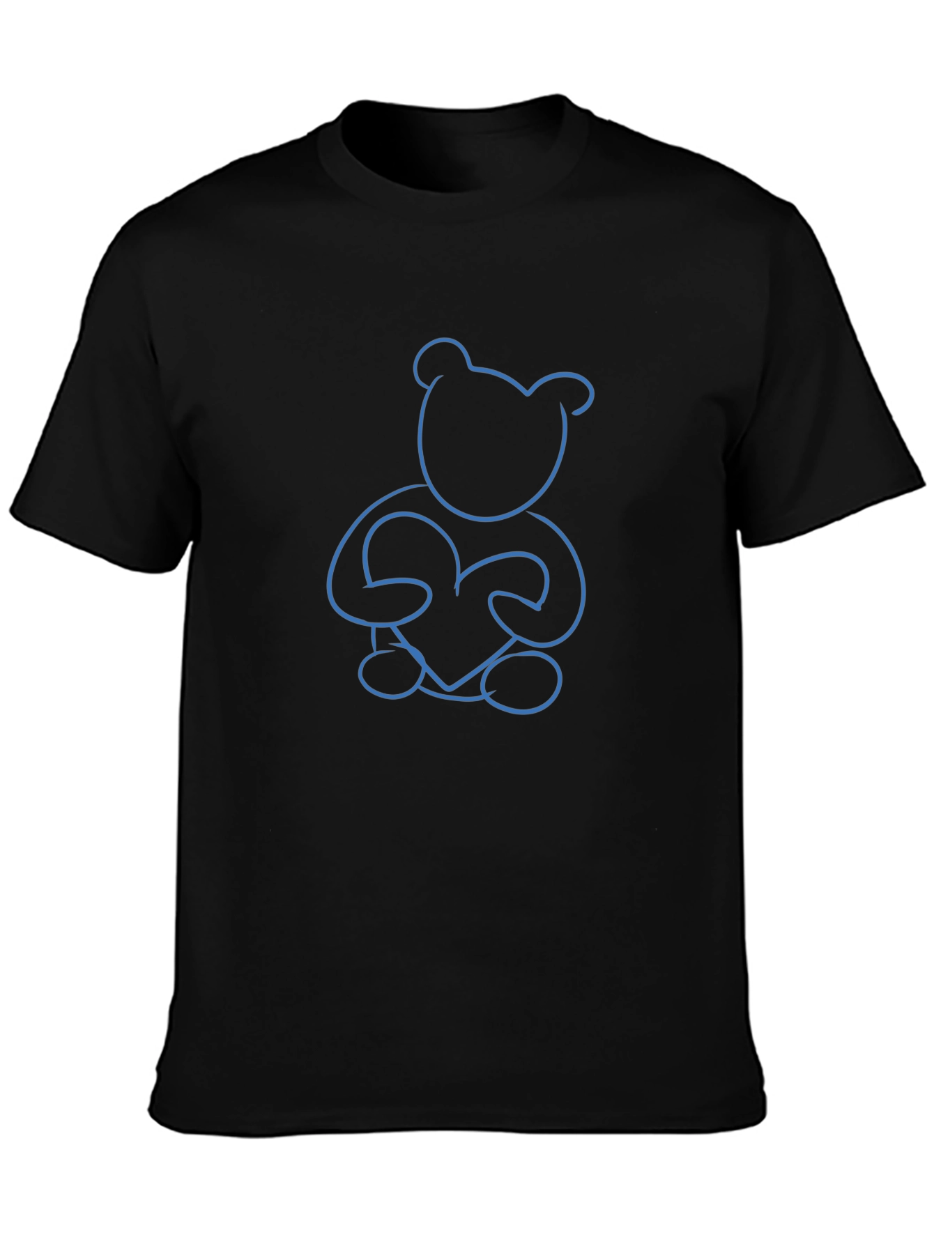 Blue Teddy Bear Heart Graphic Tee - Unisex
