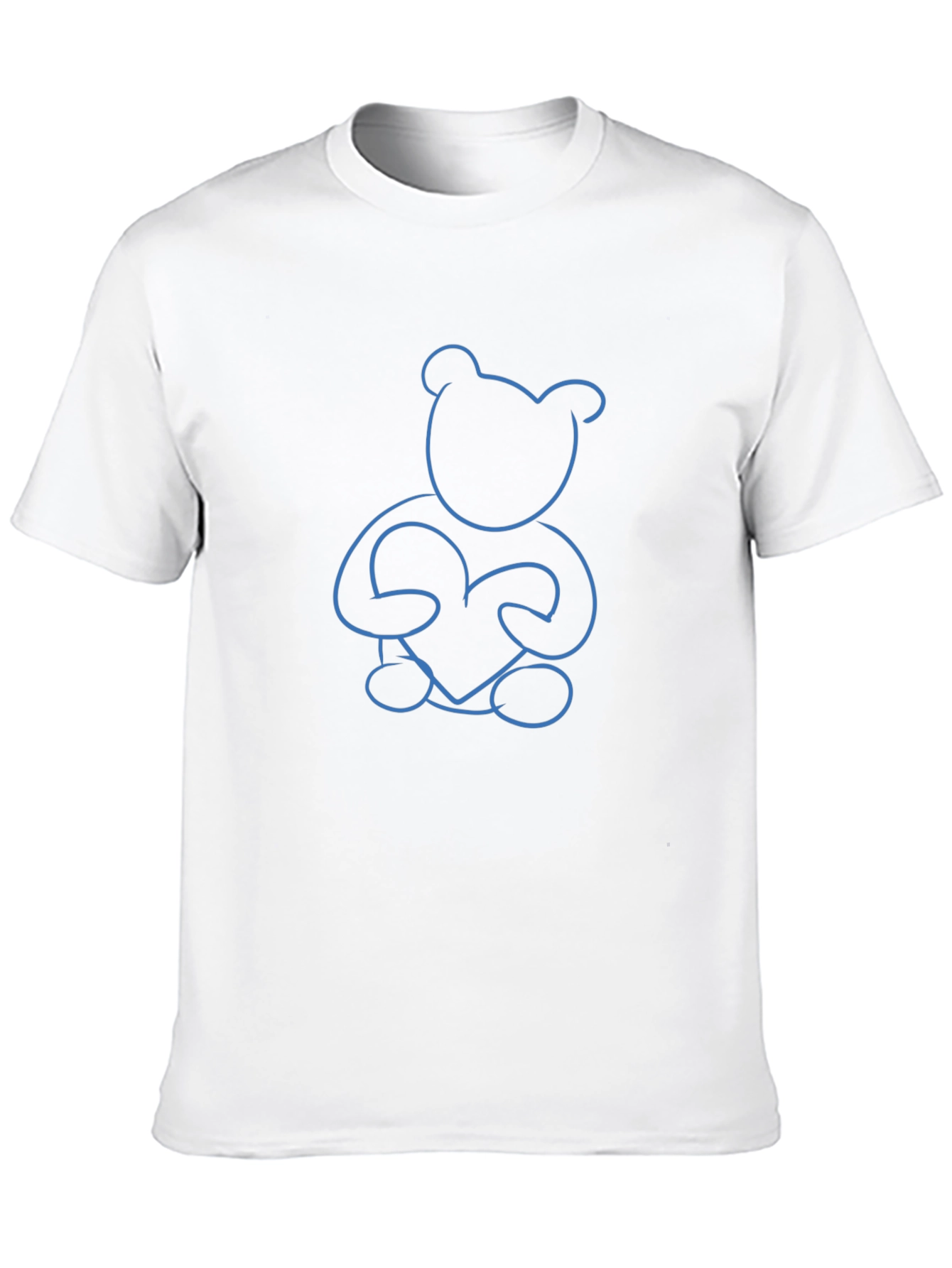 Blue Teddy Bear Heart Graphic Tee - Unisex
