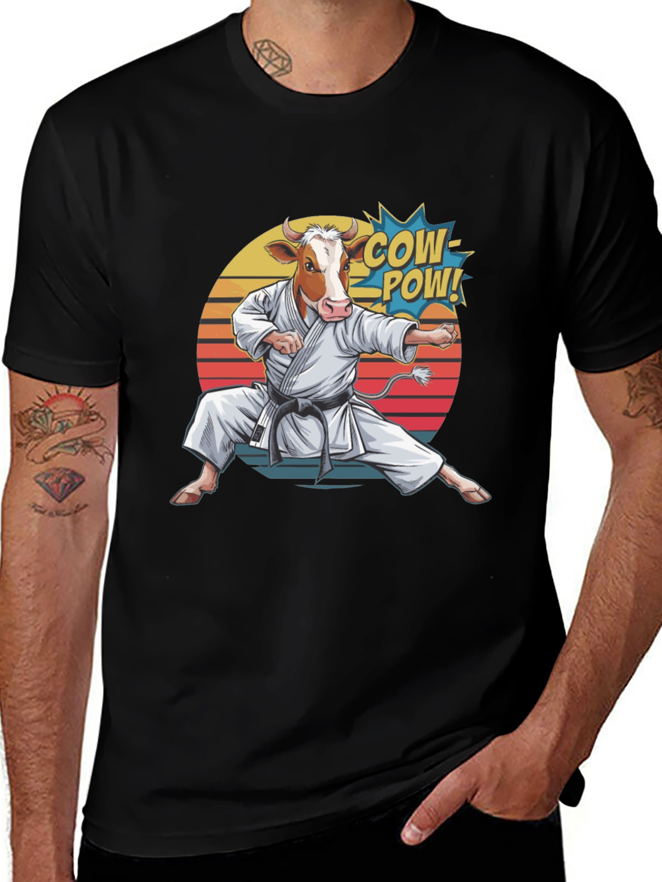 Cow Karate T-Shirt - Funny Animal Tee