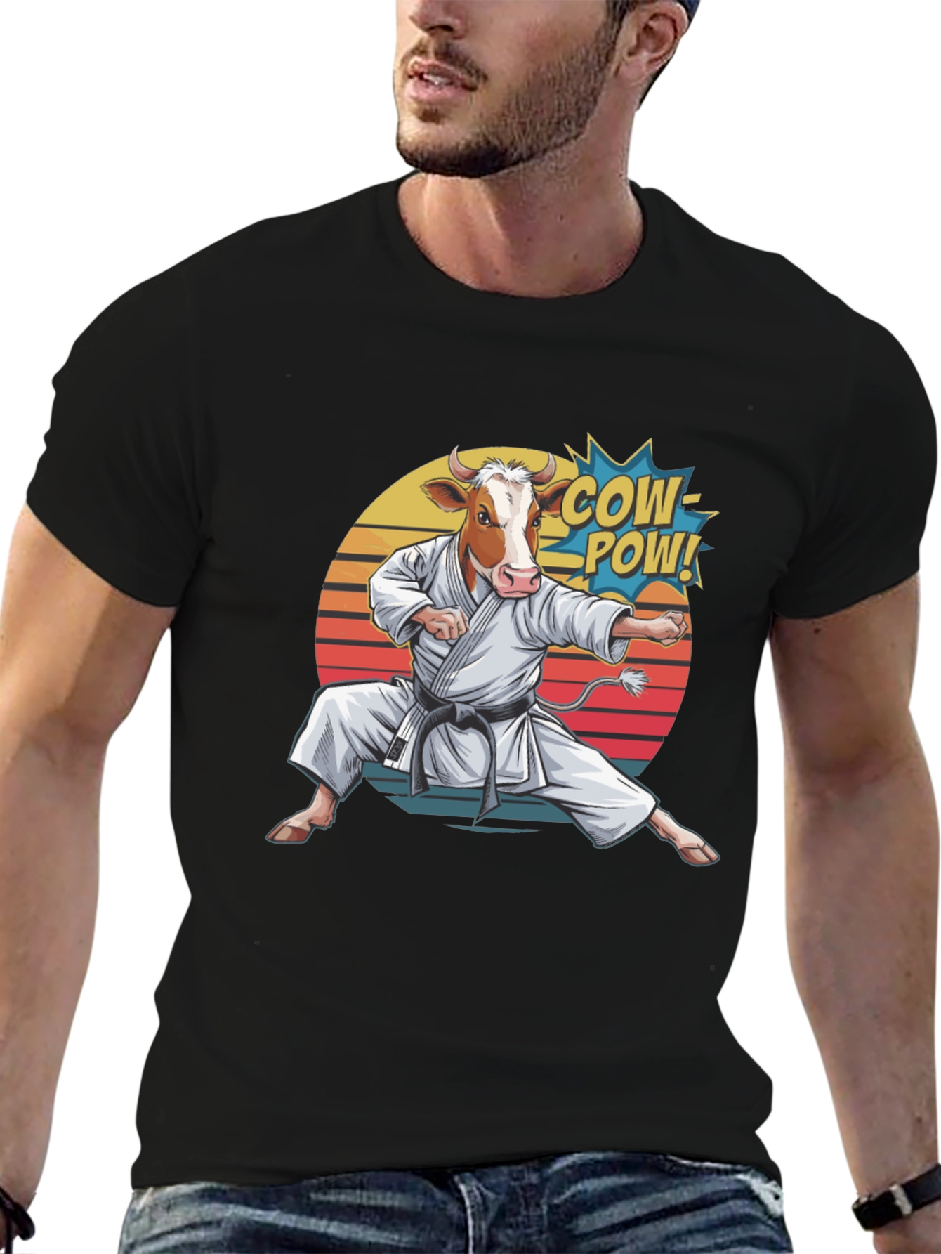 Cow Karate T-Shirt - Funny Animal Tee