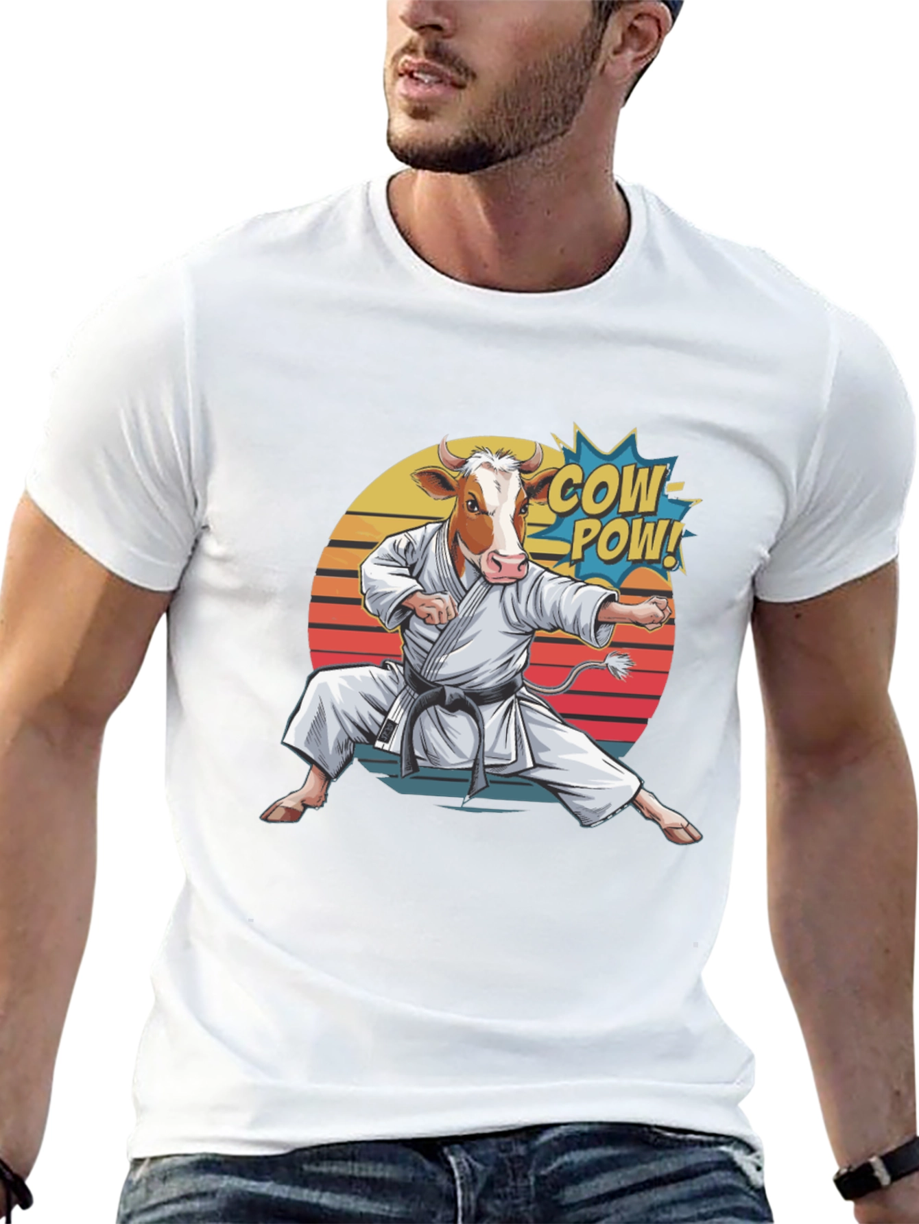 Cow Karate T-Shirt - Funny Animal Tee
