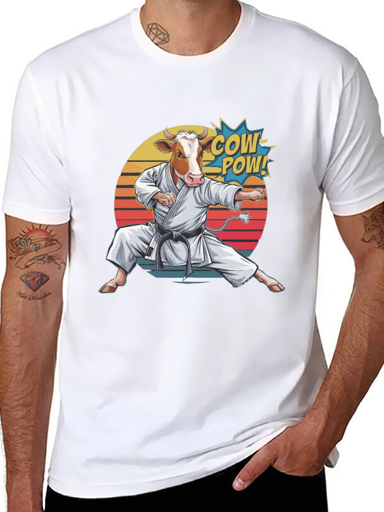 Cow Karate T-Shirt - Funny Animal Tee