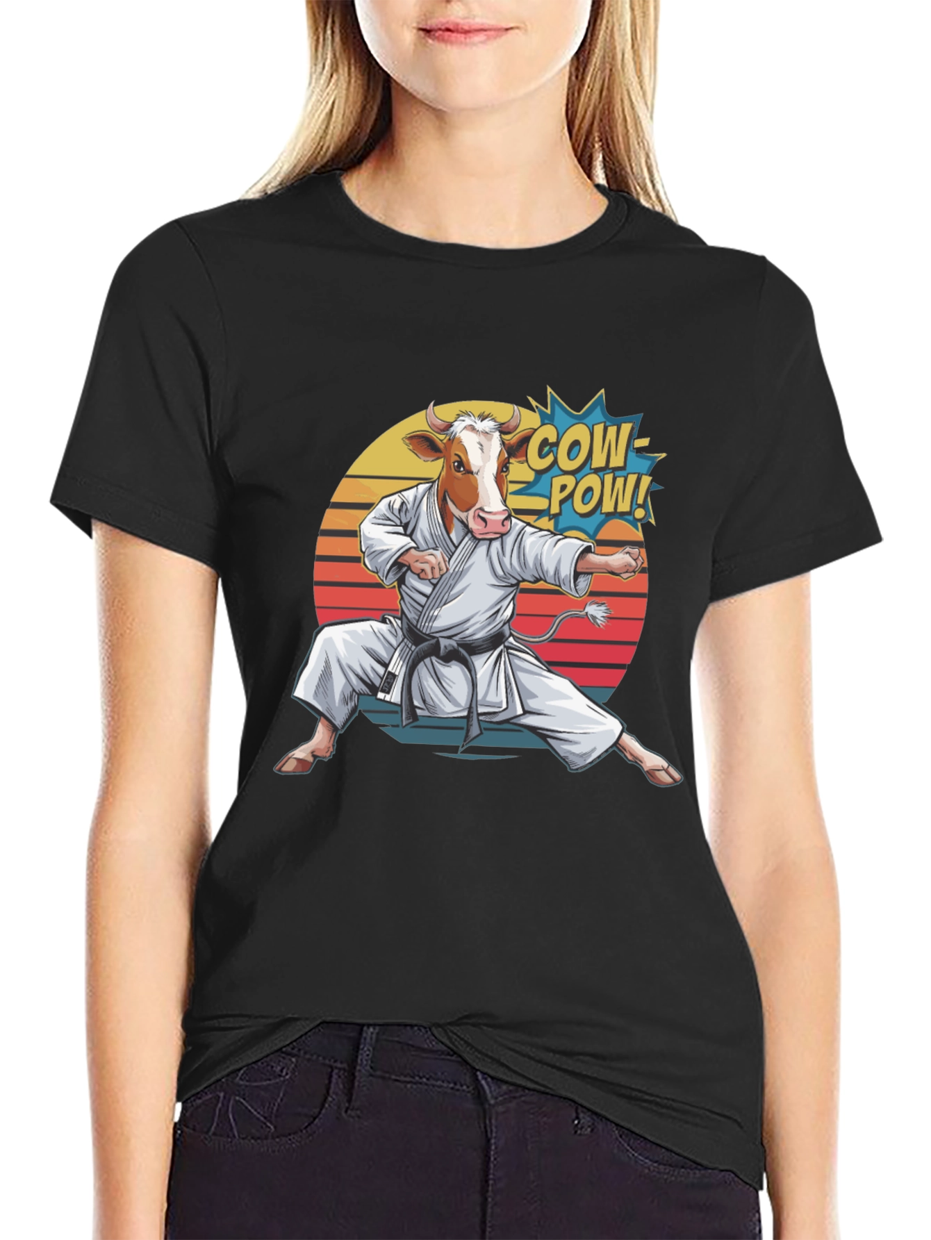Cow Karate T-Shirt - Funny Animal Tee