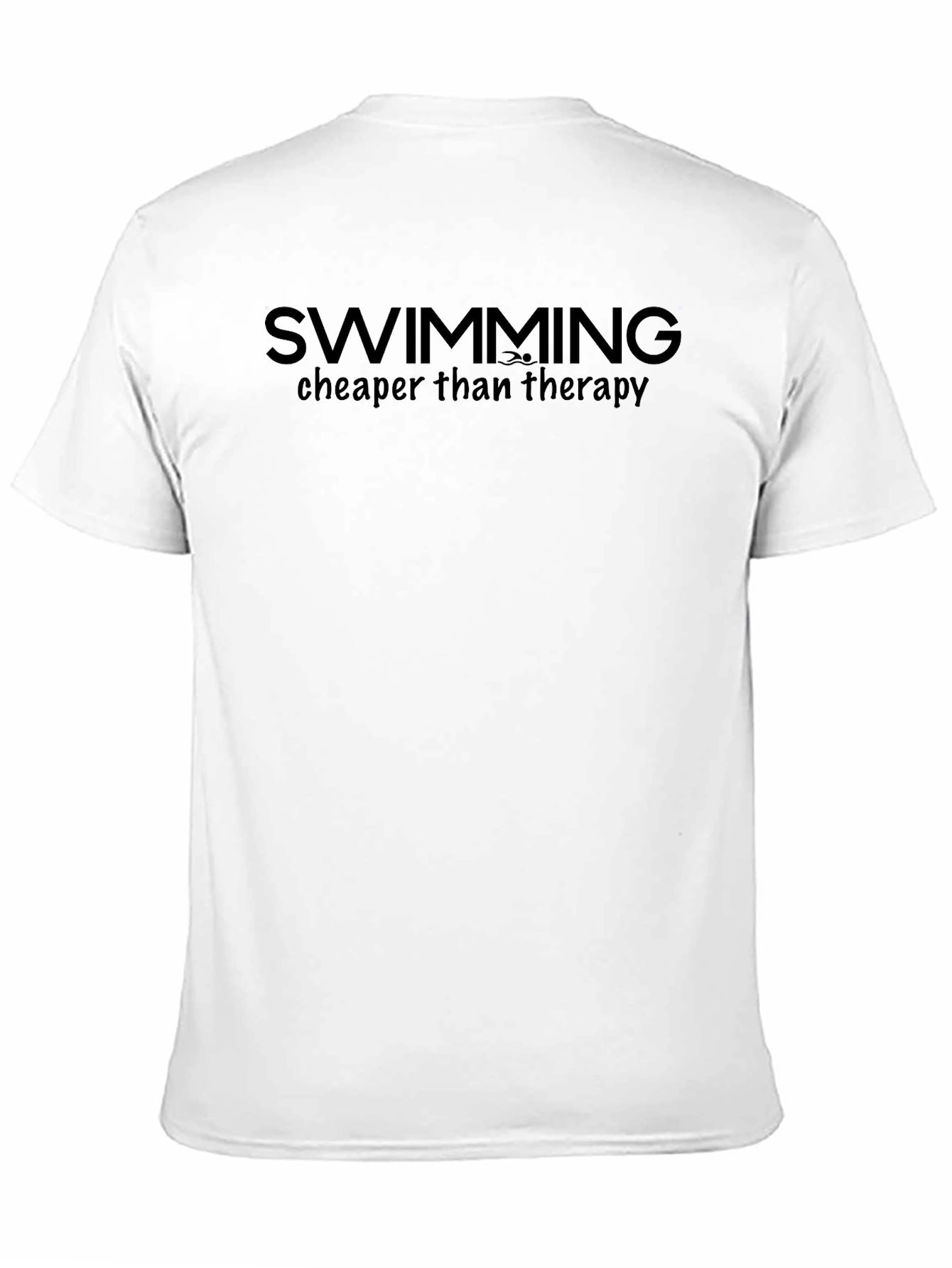 Swimming Cheaper Than Therapy Black T-Shirt