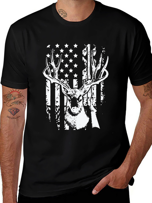 American Flag Deer Hunting T-Shirt
