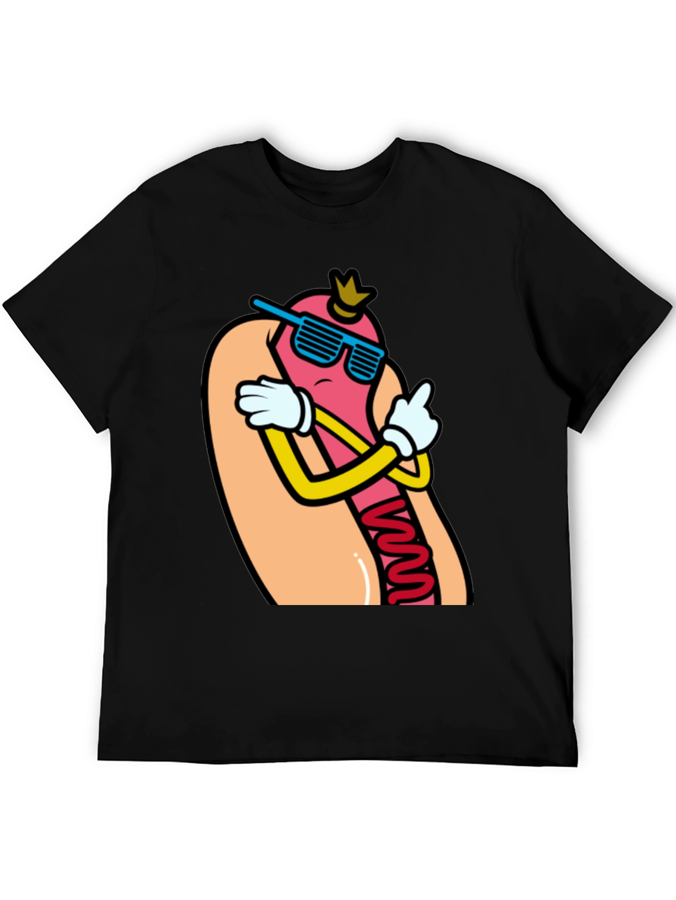 Cool Cartoon Hotdog T-Shirt - Funny Foodie Tee