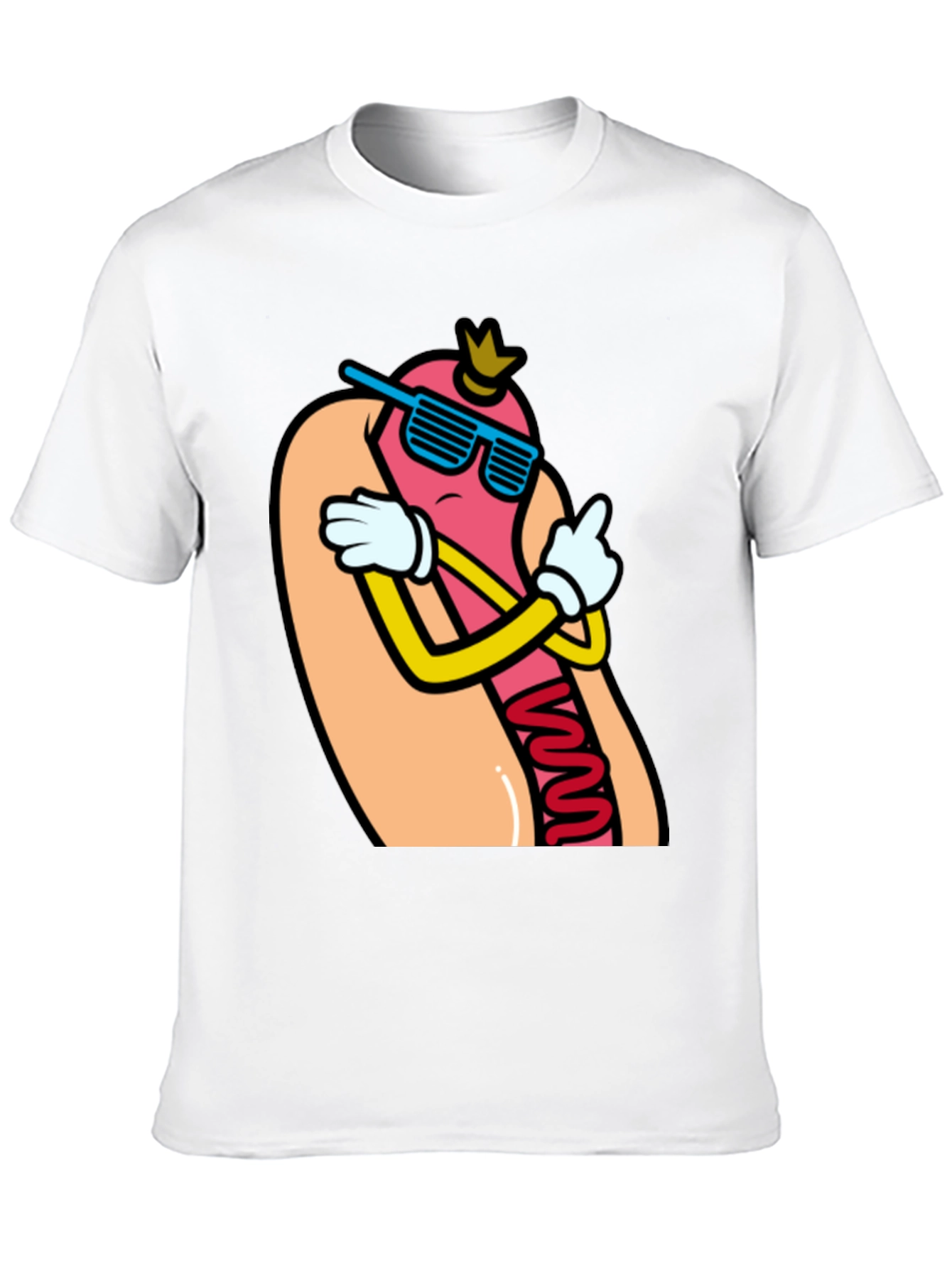 Cool Cartoon Hotdog T-Shirt - Funny Foodie Tee