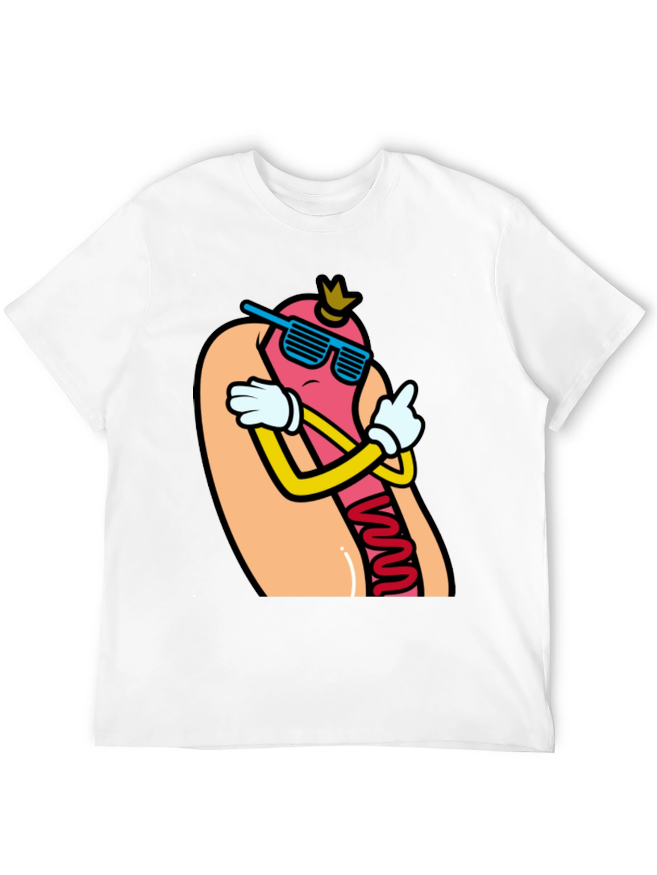 Cool Cartoon Hotdog T-Shirt - Funny Foodie Tee
