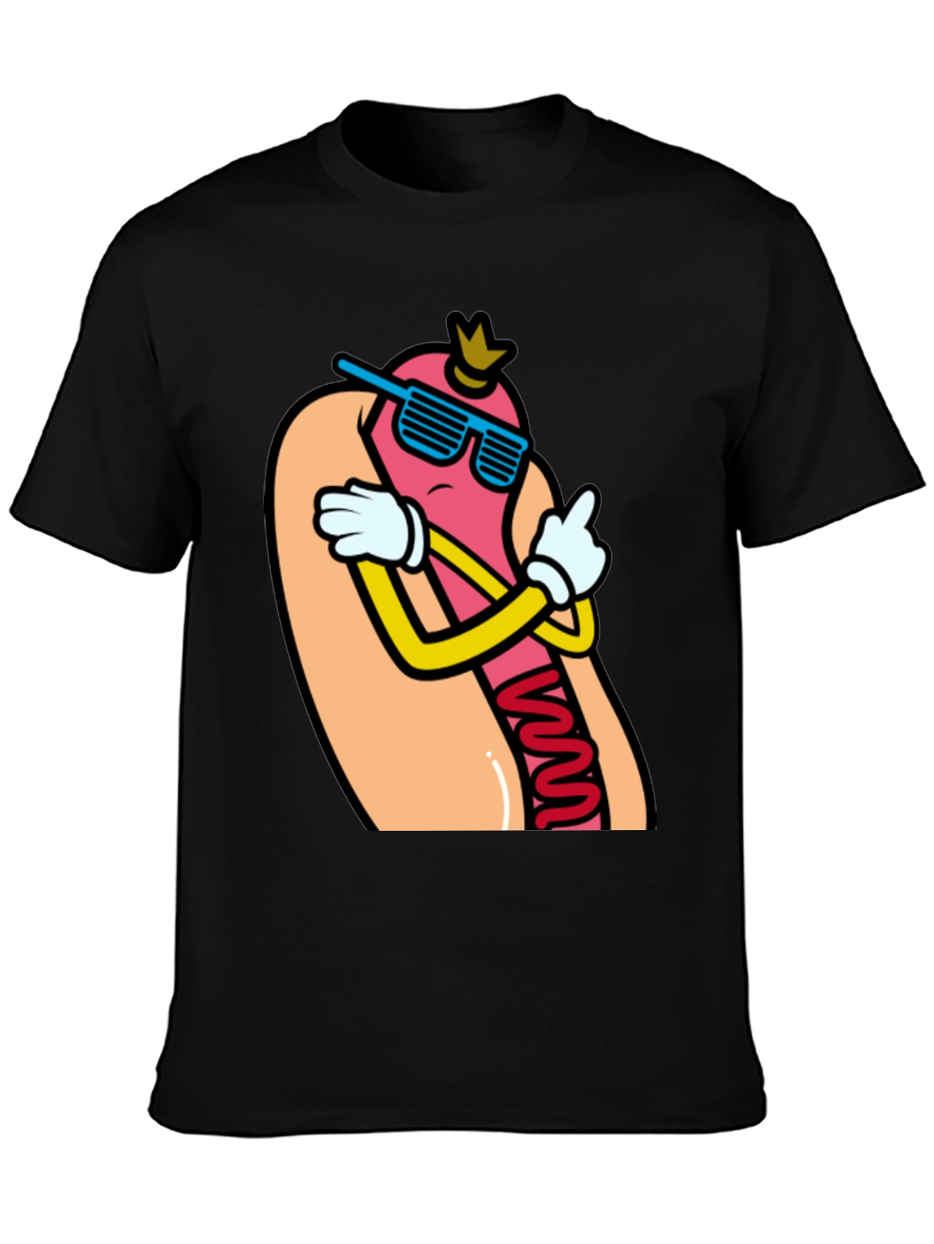 Cool Cartoon Hotdog T-Shirt - Funny Foodie Tee