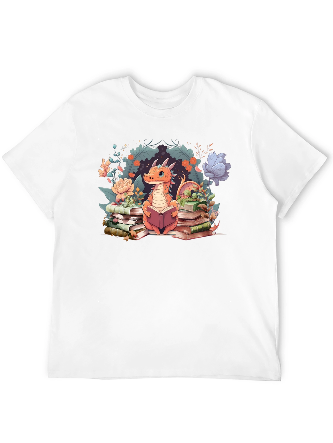 Dragon Reading Black T-Shirt