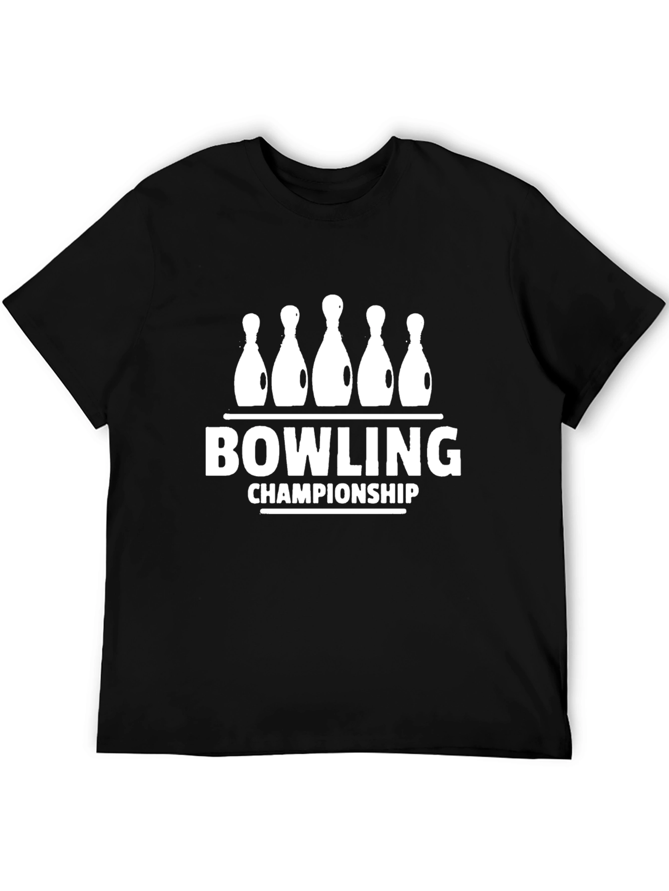 Bowling Championship Black Graphic Tee Shirt