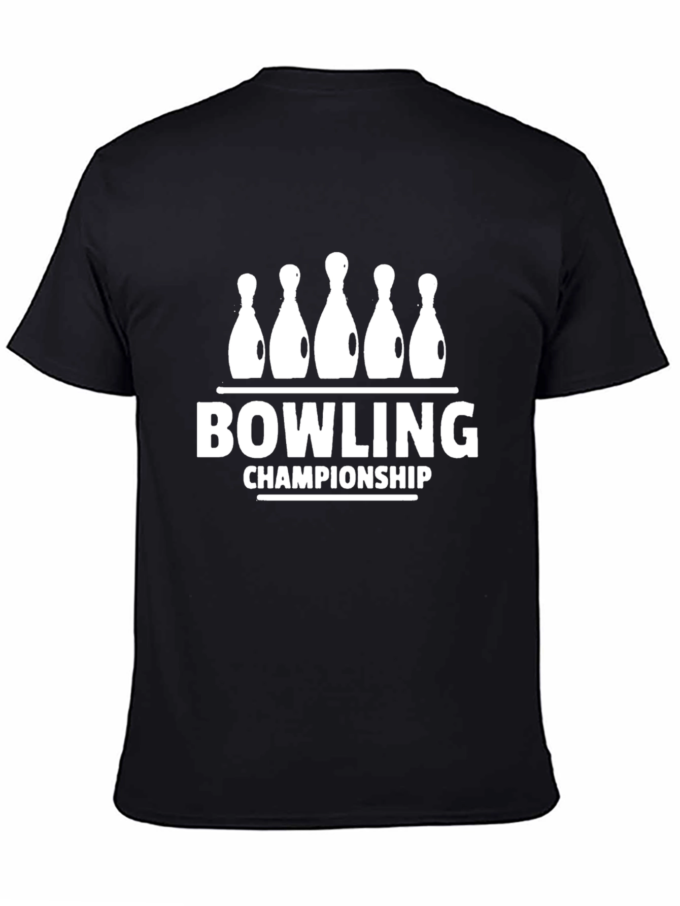 Bowling Championship Black Graphic Tee Shirt