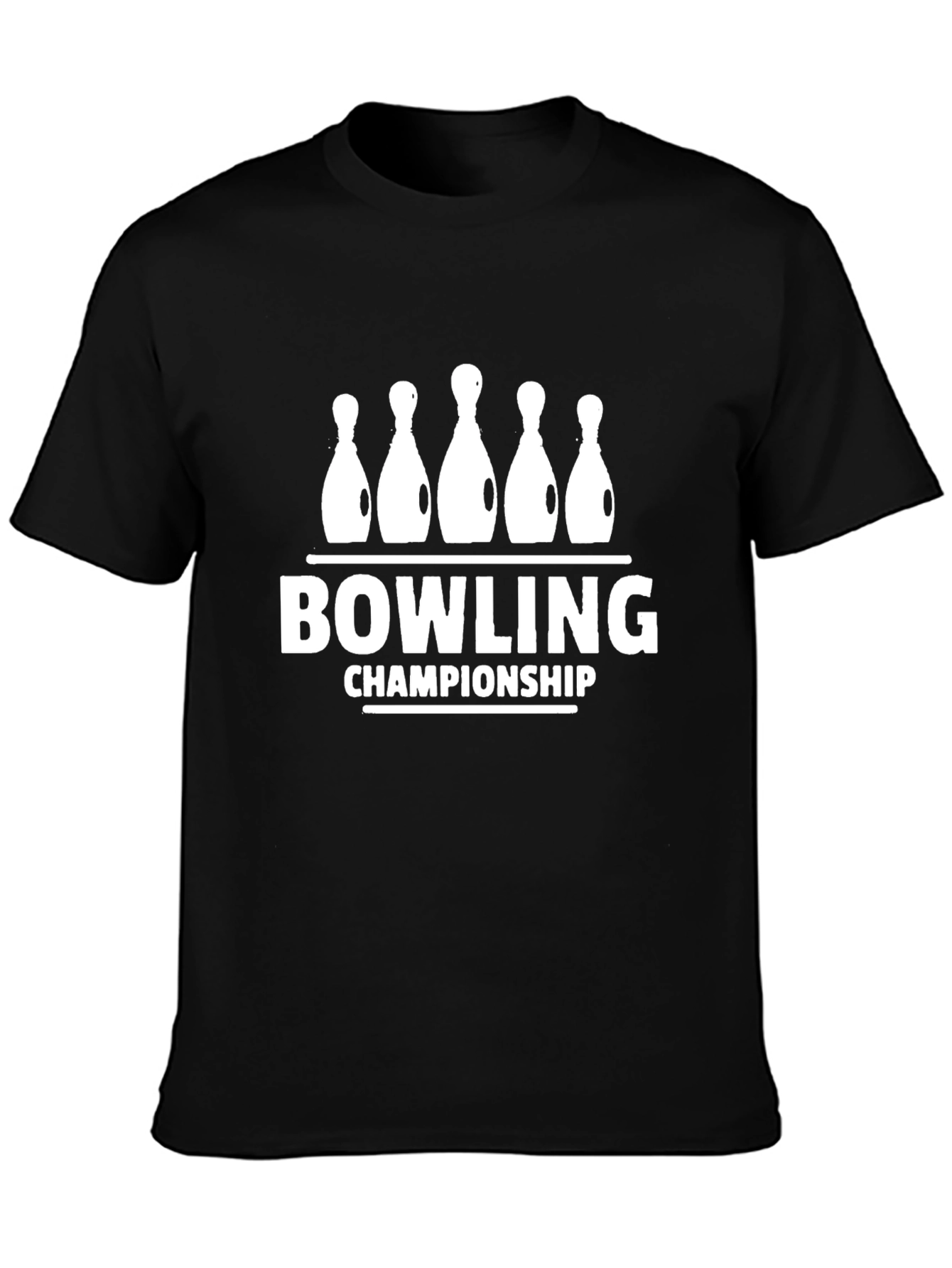 Bowling Championship Black Graphic Tee Shirt