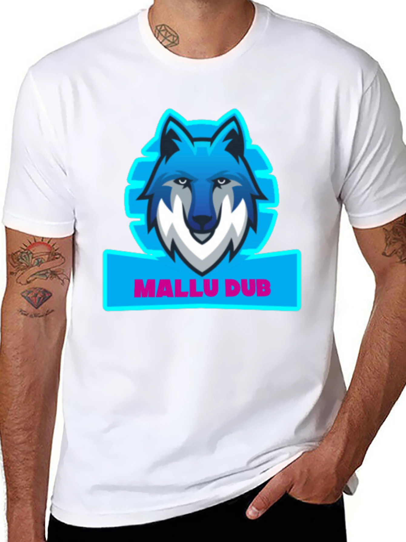 Wolf Graphic Black T-Shirt - Mallu Dub