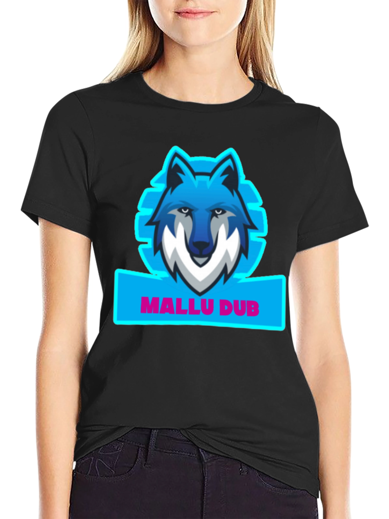 Wolf Graphic Black T-Shirt - Mallu Dub