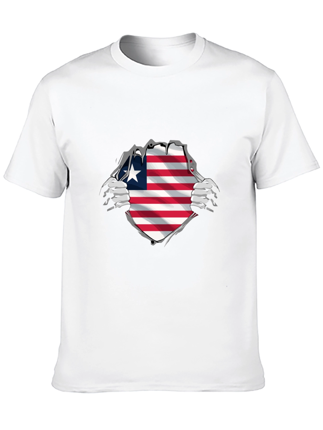 Liberia Flag Ripped T-Shirt